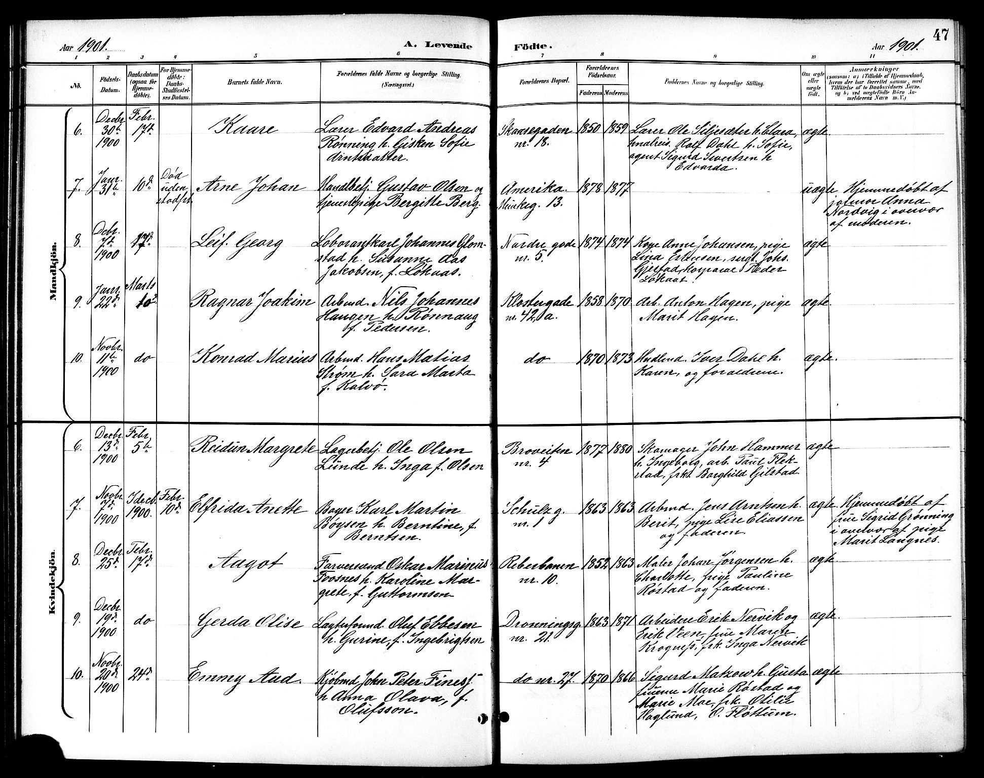 Ministerialprotokoller, klokkerbøker og fødselsregistre - Sør-Trøndelag, AV/SAT-A-1456/601/L0094: Parish register (copy) no. 601C12, 1898-1911, p. 47