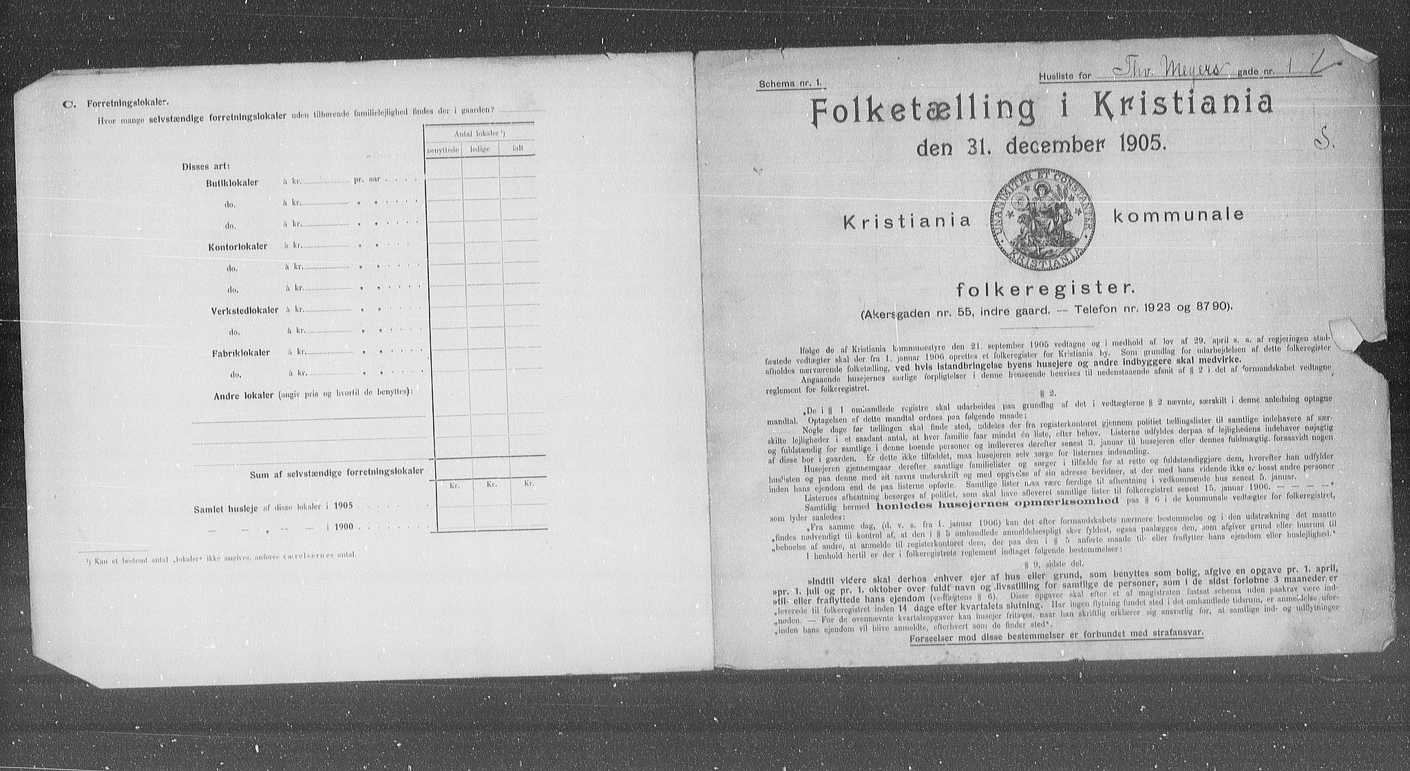 OBA, Municipal Census 1905 for Kristiania, 1905, p. 57340