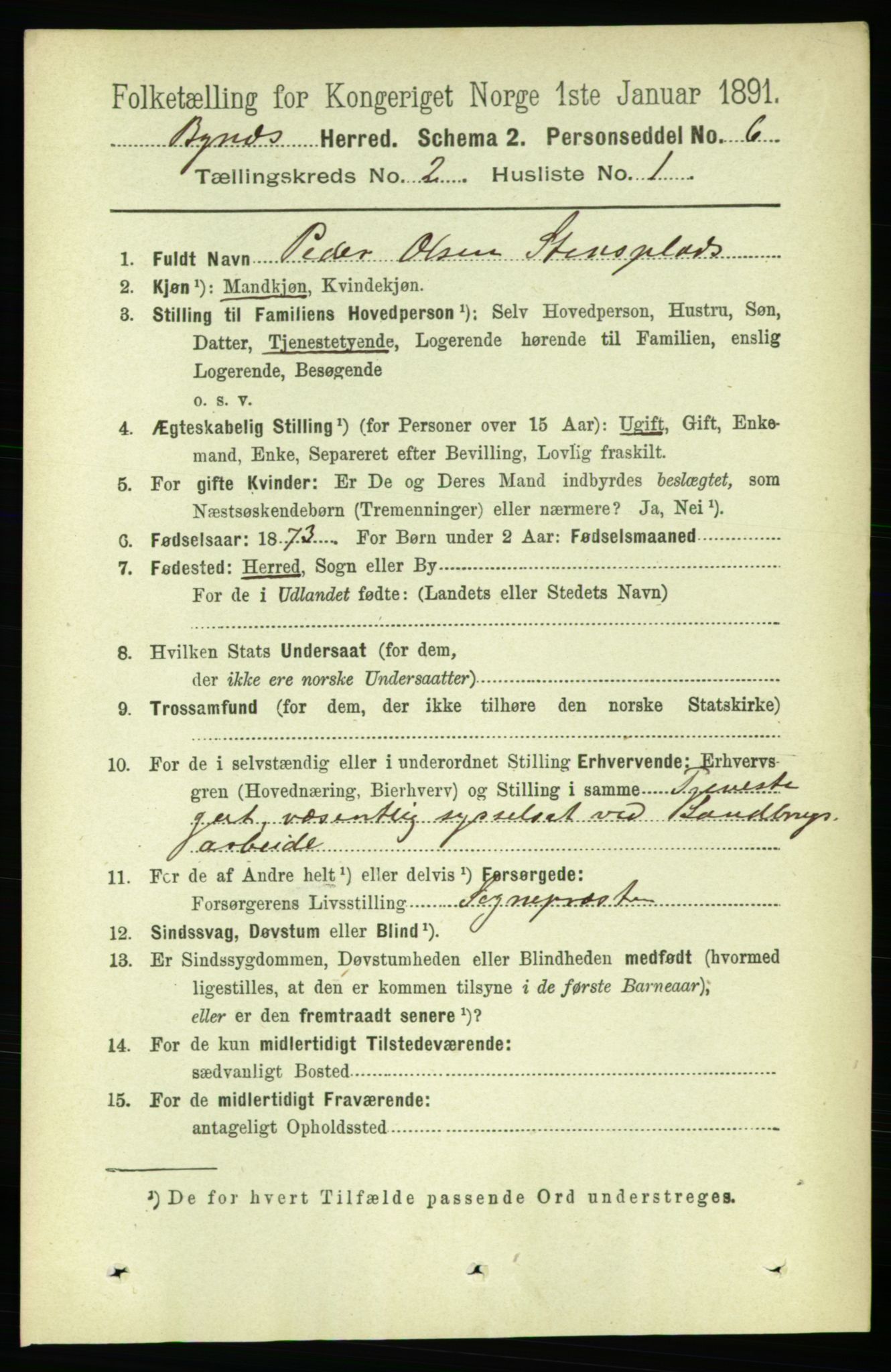 RA, 1891 census for 1655 Byneset, 1891, p. 880