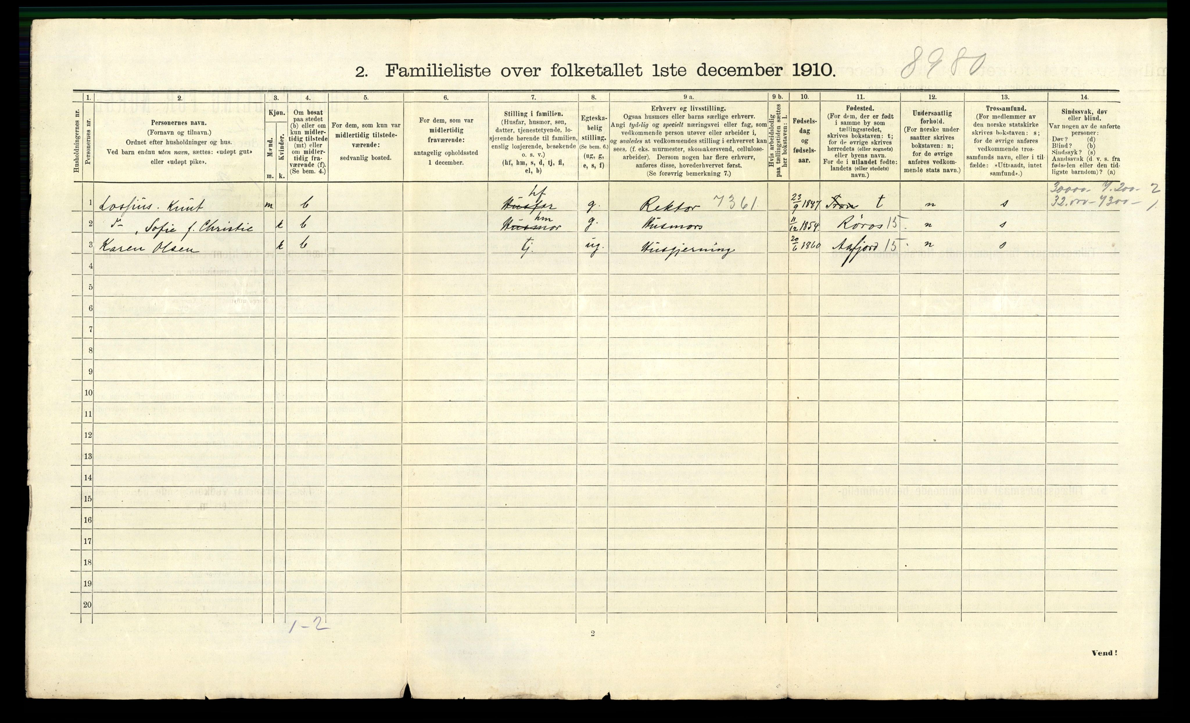 RA, 1910 census for Trondheim, 1910, p. 10844