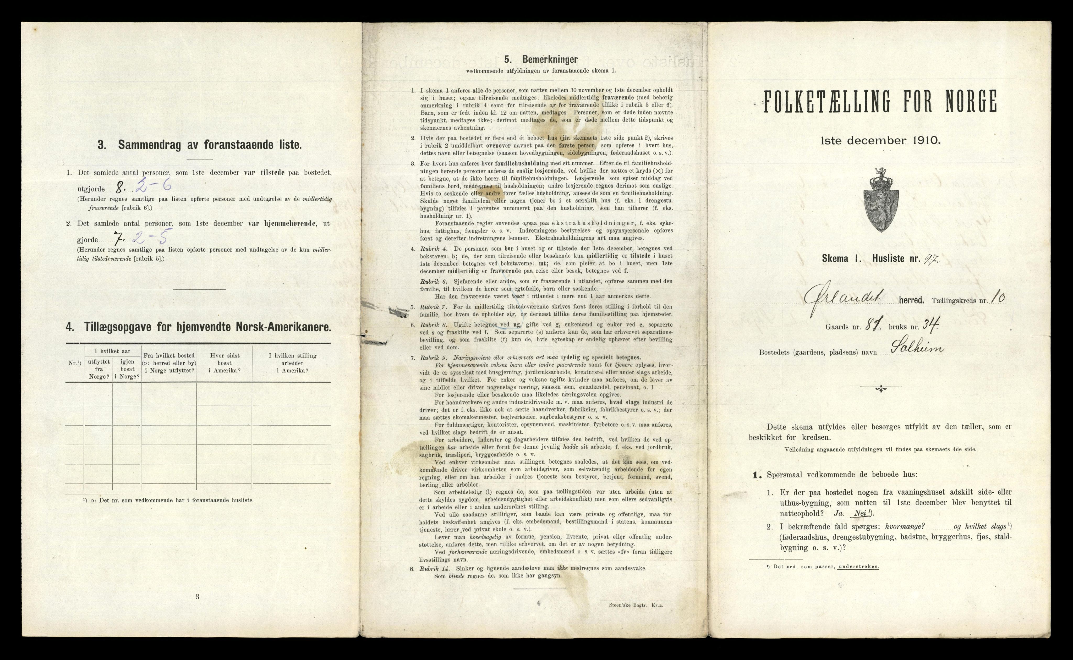 RA, 1910 census for Ørland, 1910, p. 1187