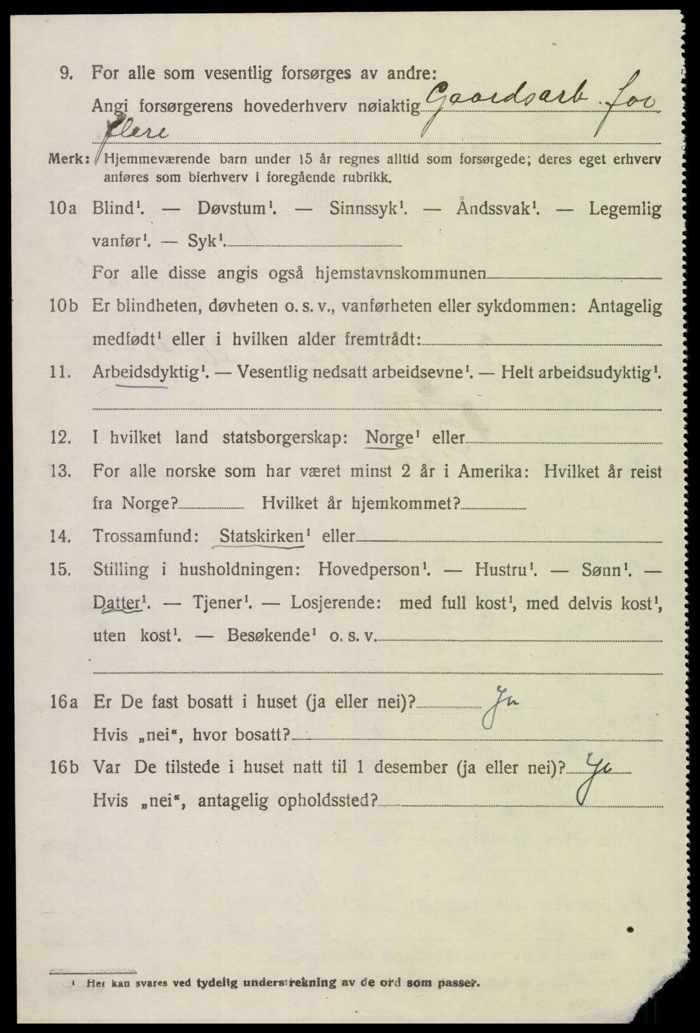 SAK, 1920 census for Åmli, 1920, p. 1262