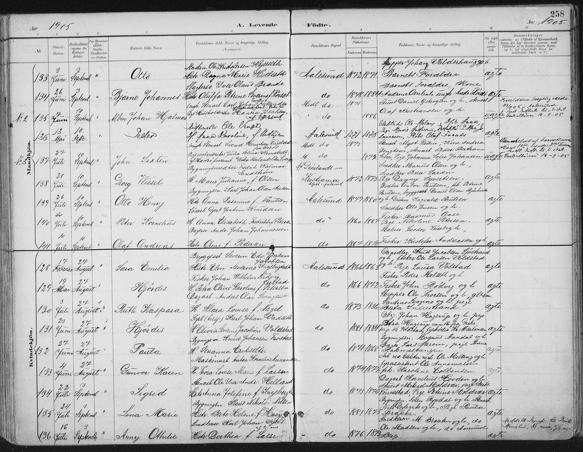 Ministerialprotokoller, klokkerbøker og fødselsregistre - Møre og Romsdal, AV/SAT-A-1454/529/L0456: Parish register (official) no. 529A06, 1894-1906, p. 258