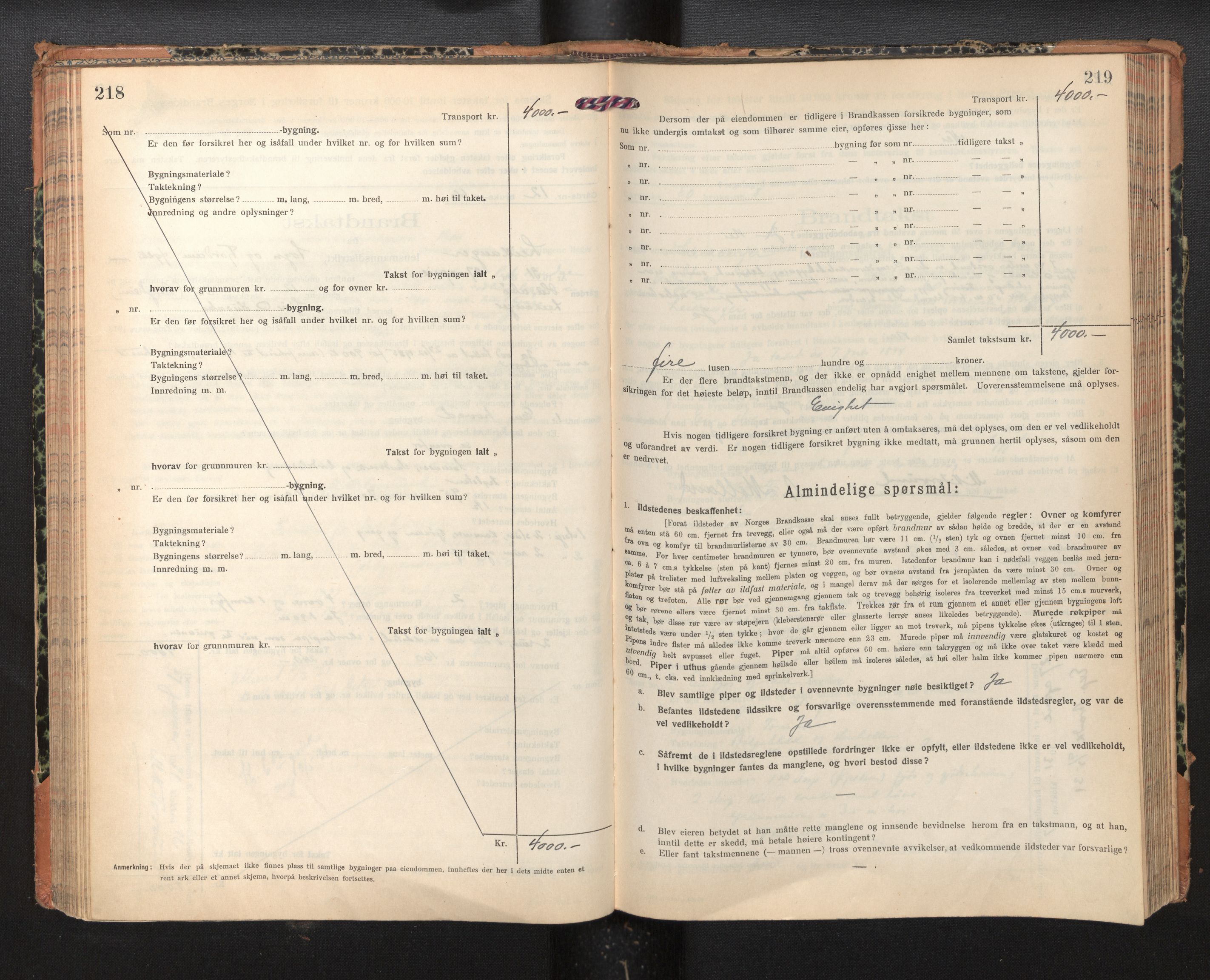 Lensmannen i Leikanger, AV/SAB-A-29201/0012/L0007: Branntakstprotokoll, skjematakst, 1926-1936, p. 218-219