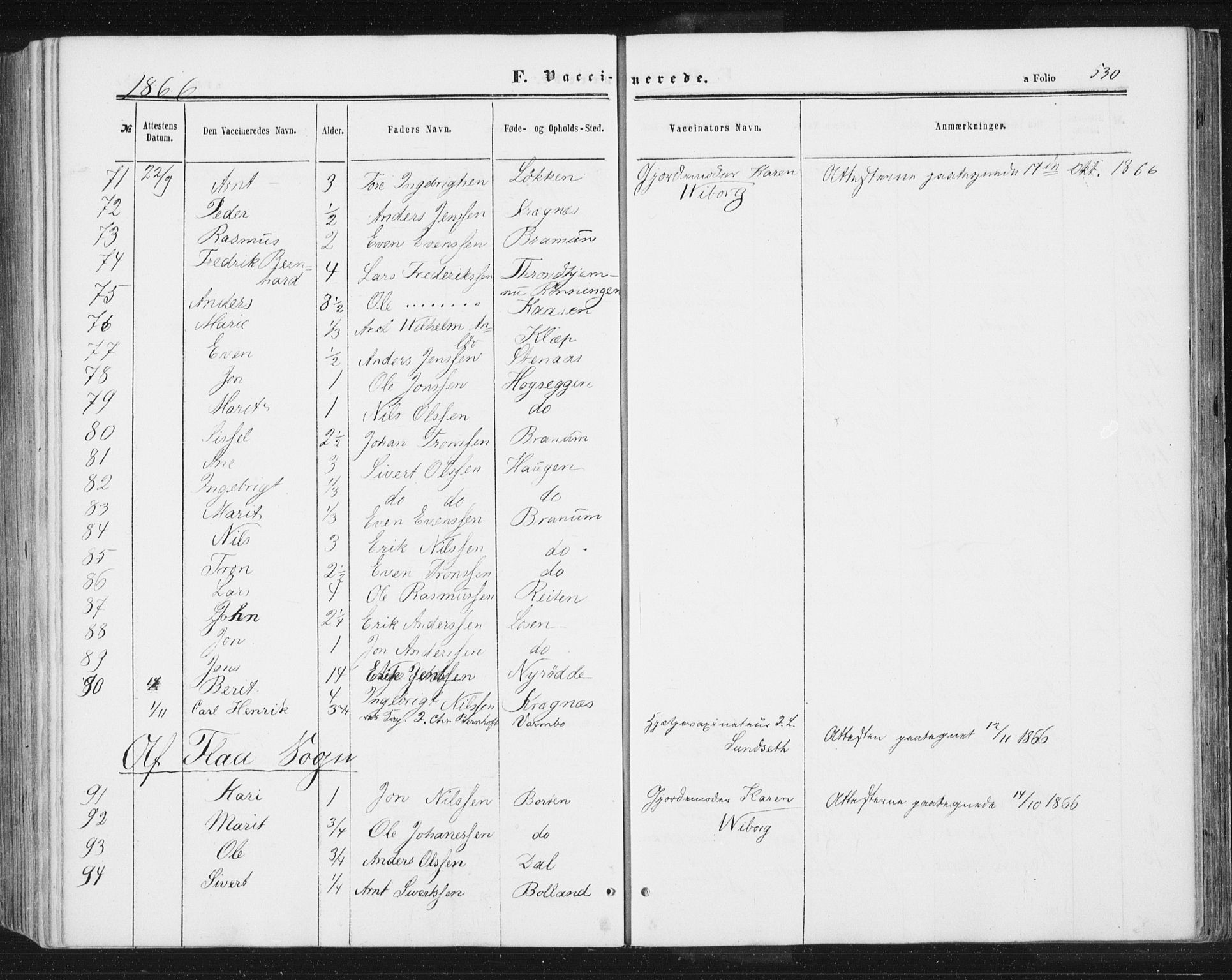 Ministerialprotokoller, klokkerbøker og fødselsregistre - Sør-Trøndelag, AV/SAT-A-1456/691/L1077: Parish register (official) no. 691A09, 1862-1873, p. 530