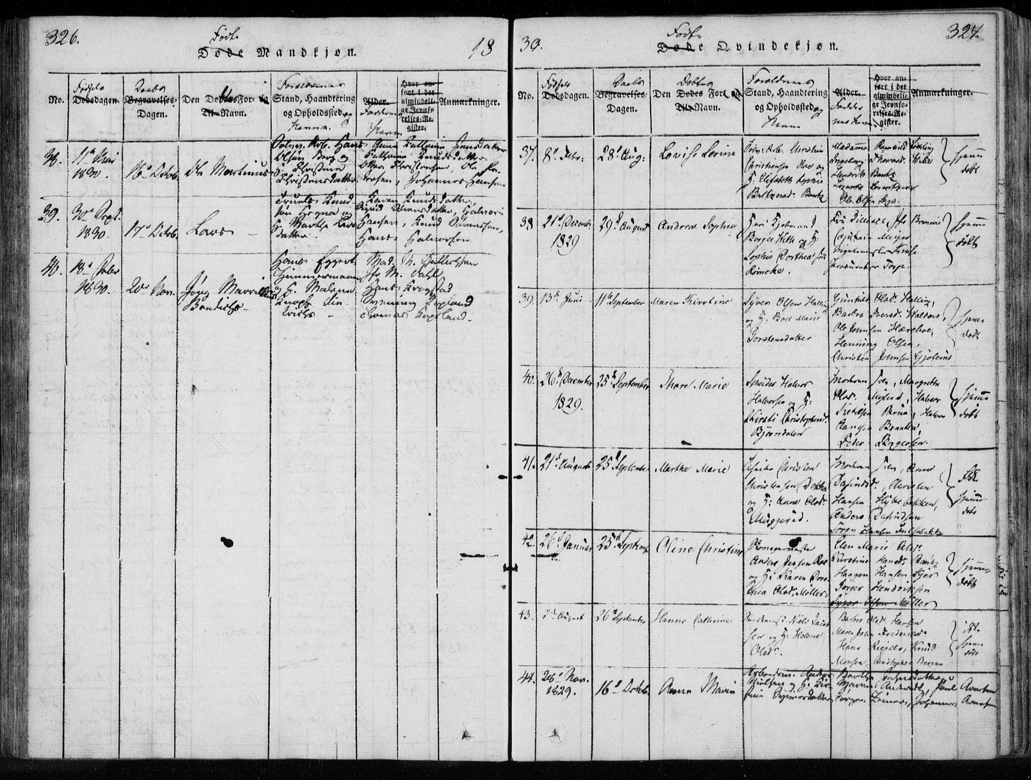 Kongsberg kirkebøker, AV/SAKO-A-22/F/Fa/L0008: Parish register (official) no. I 8, 1816-1839, p. 326-327