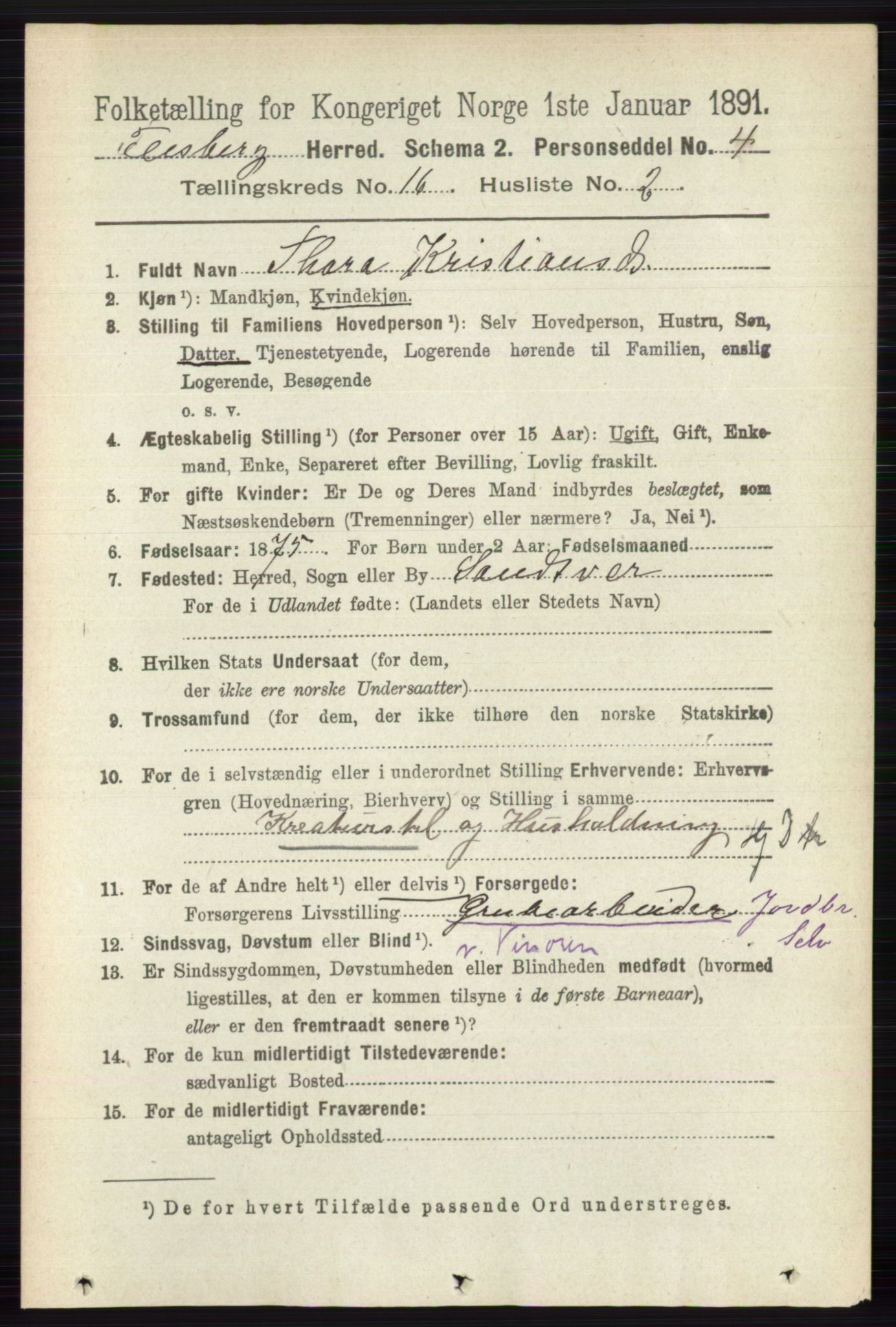 RA, 1891 census for 0631 Flesberg, 1891, p. 2857