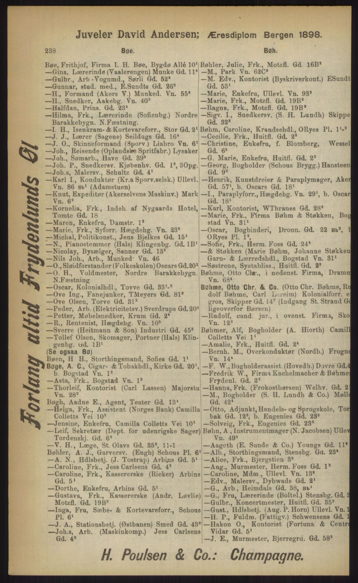 Kristiania/Oslo adressebok, PUBL/-, 1903, p. 238