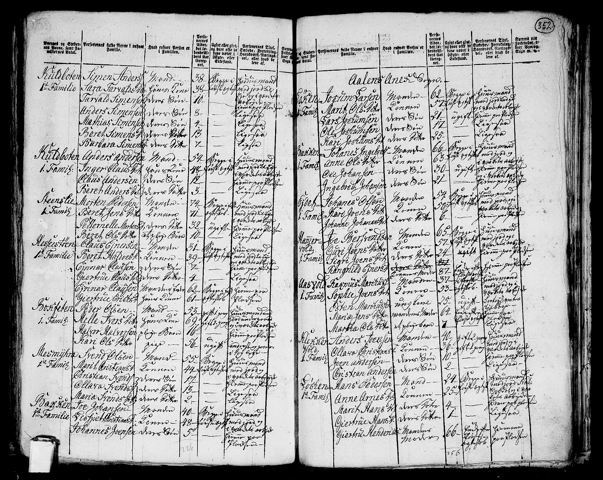 RA, 1801 census for 1645P Haltdalen, 1801, p. 351b-352a