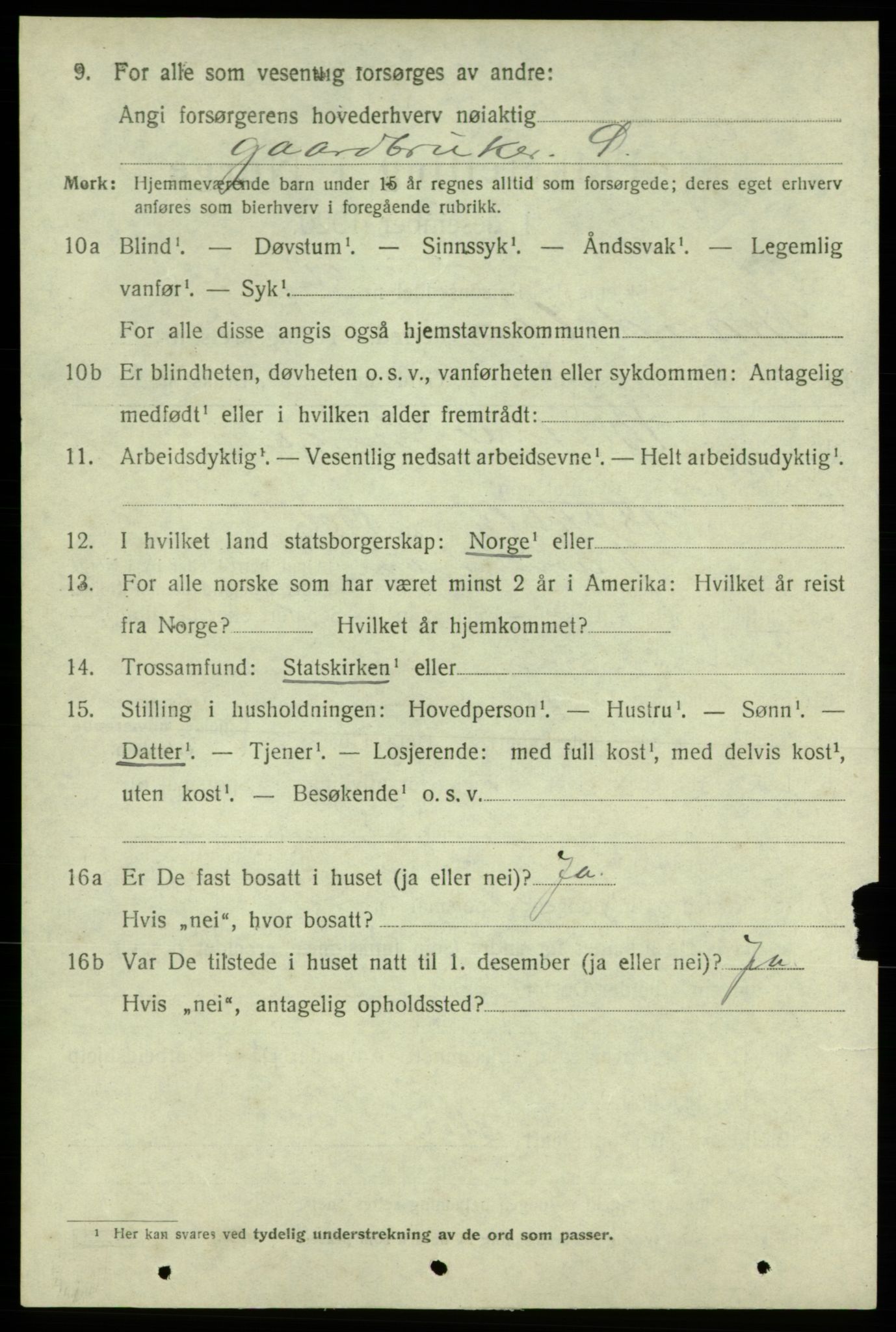 SAB, 1920 census for Strandebarm, 1920, p. 3941