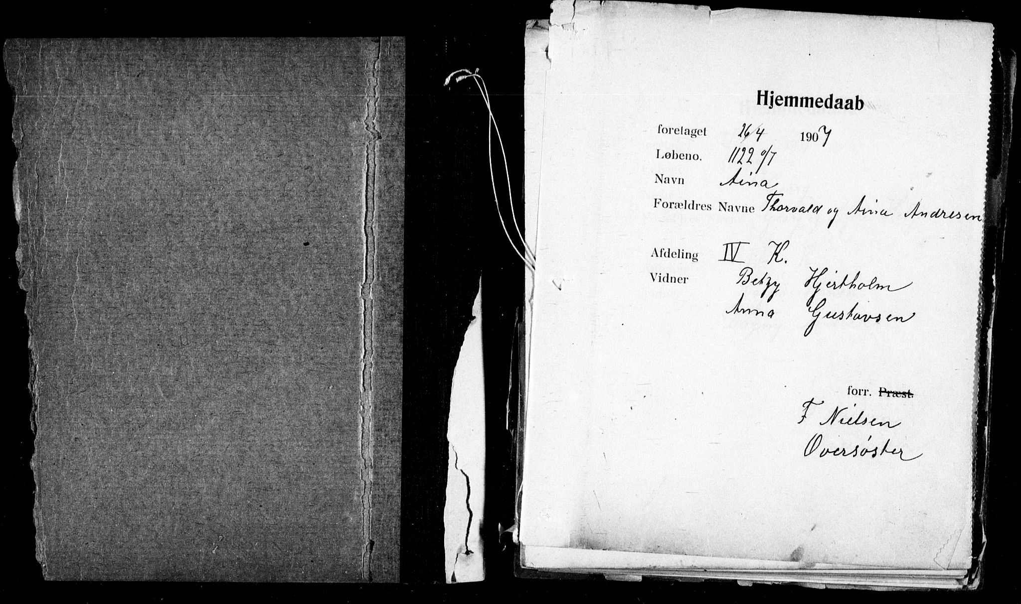 Ullevål sykehus prestekontor Kirkebøker, SAO/A-10542a/K/Ka/L0002: Baptism register no. 2, 1907-1924