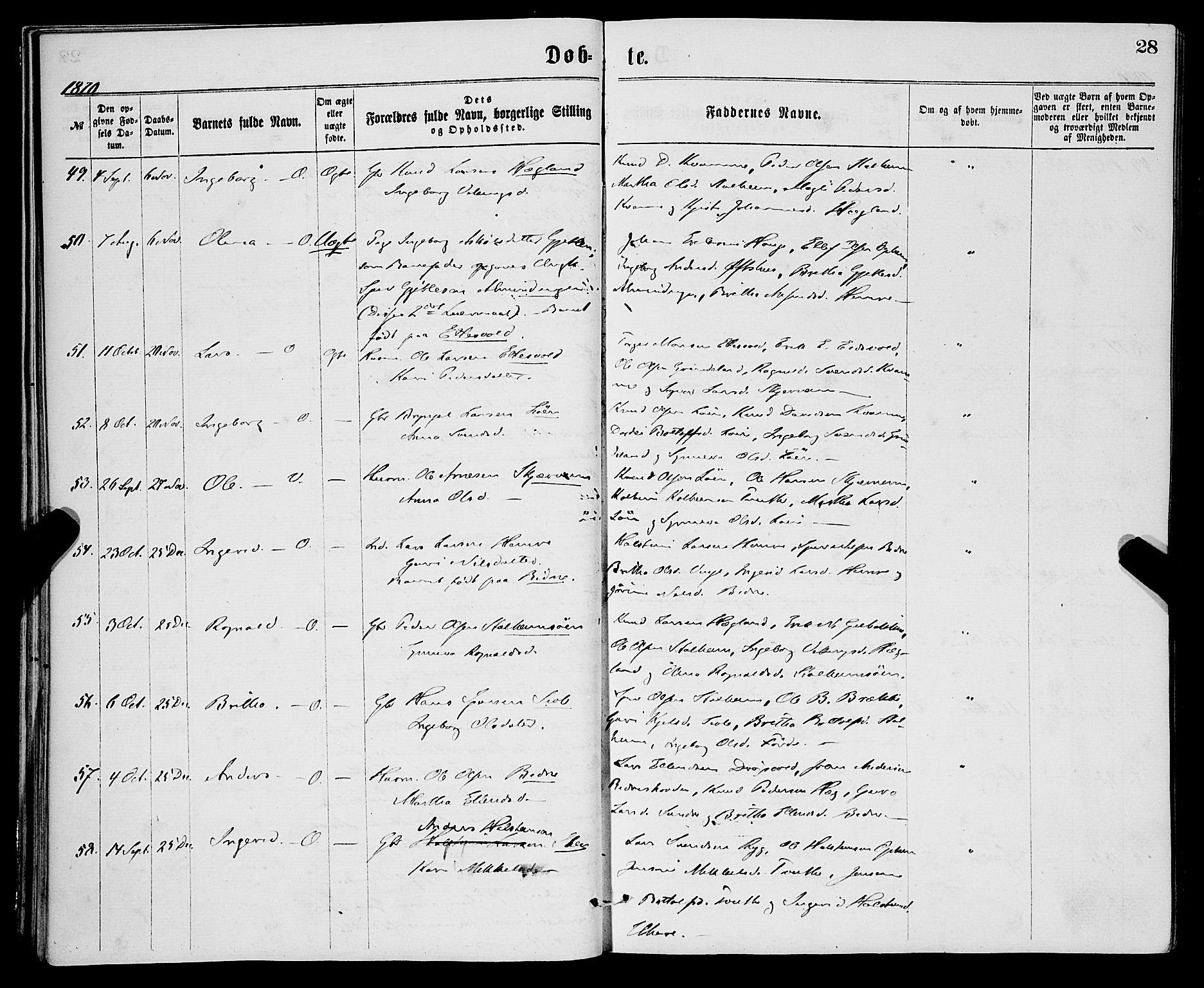 Vossestrand Sokneprestembete, AV/SAB-A-79101/H/Haa: Parish register (official) no. A 1, 1866-1877, p. 28