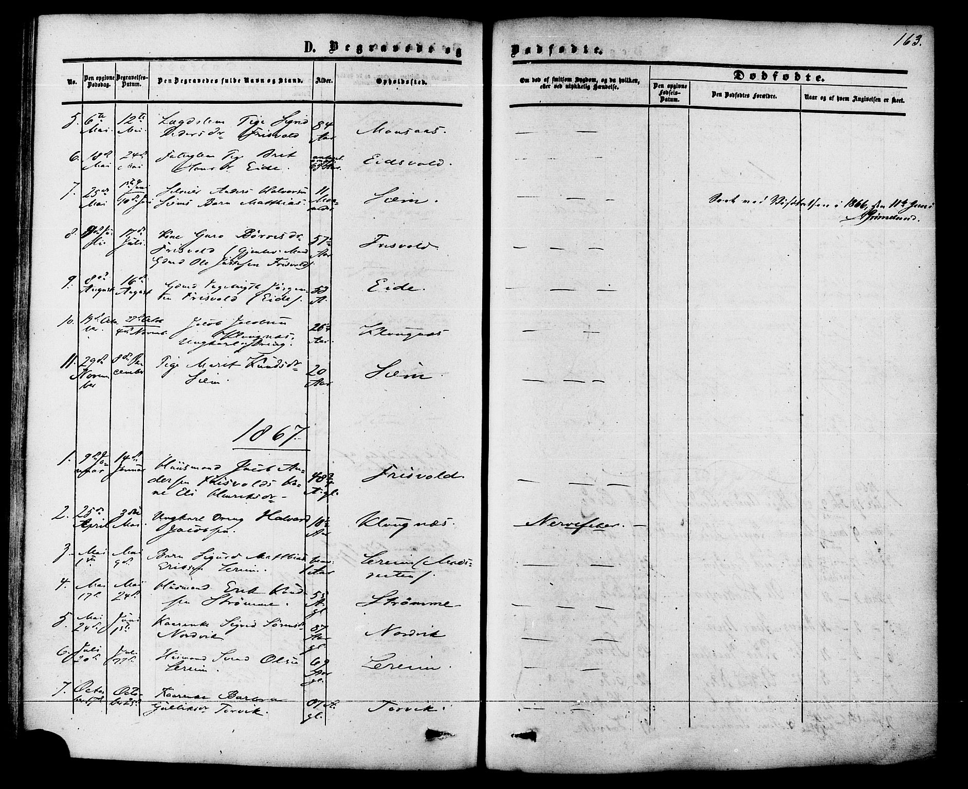 Ministerialprotokoller, klokkerbøker og fødselsregistre - Møre og Romsdal, AV/SAT-A-1454/542/L0552: Parish register (official) no. 542A02, 1854-1884, p. 163