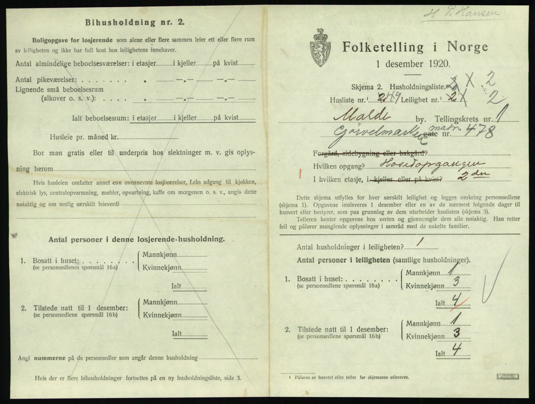 SAT, 1920 census for Molde, 1920, p. 971