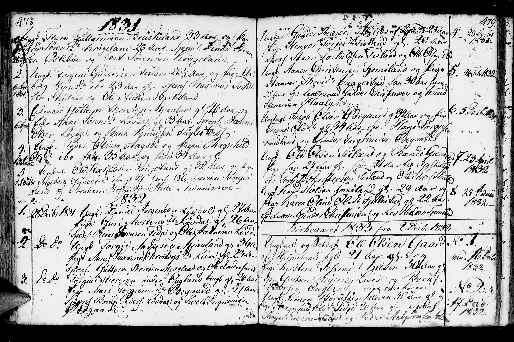 Holum sokneprestkontor, AV/SAK-1111-0022/F/Fa/Fab/L0004: Parish register (official) no. A 4, 1774-1847, p. 478-479