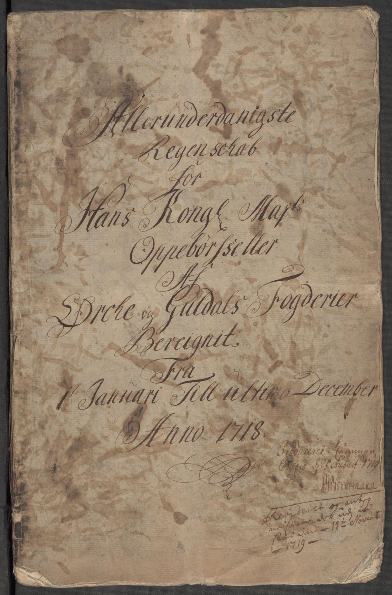 Rentekammeret inntil 1814, Reviderte regnskaper, Fogderegnskap, RA/EA-4092/R60/L3971: Fogderegnskap Orkdal og Gauldal, 1718, p. 4
