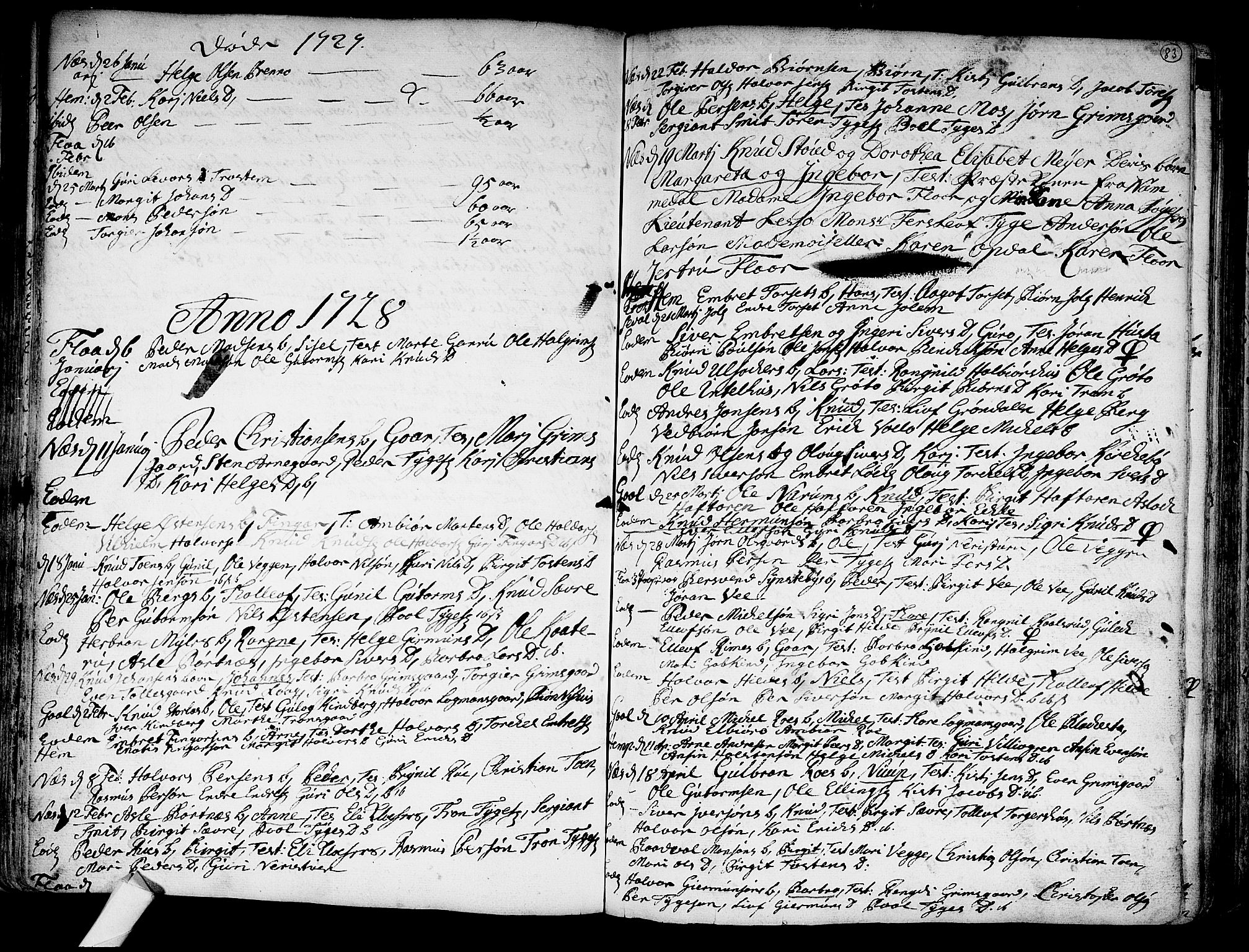 Nes kirkebøker, SAKO/A-236/F/Fa/L0002: Parish register (official) no. 2, 1707-1759, p. 83