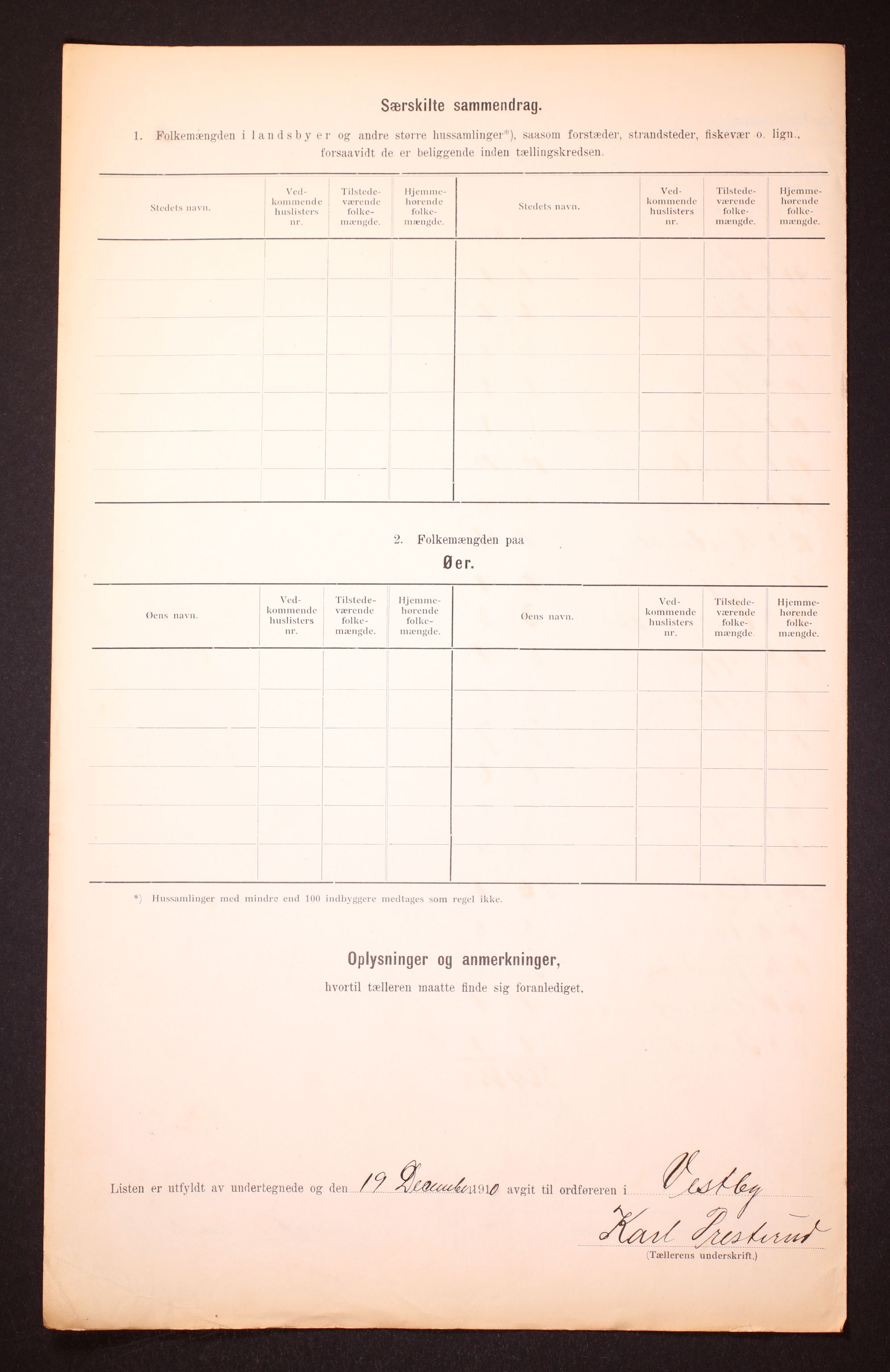 RA, 1910 census for Vestby, 1910, p. 21