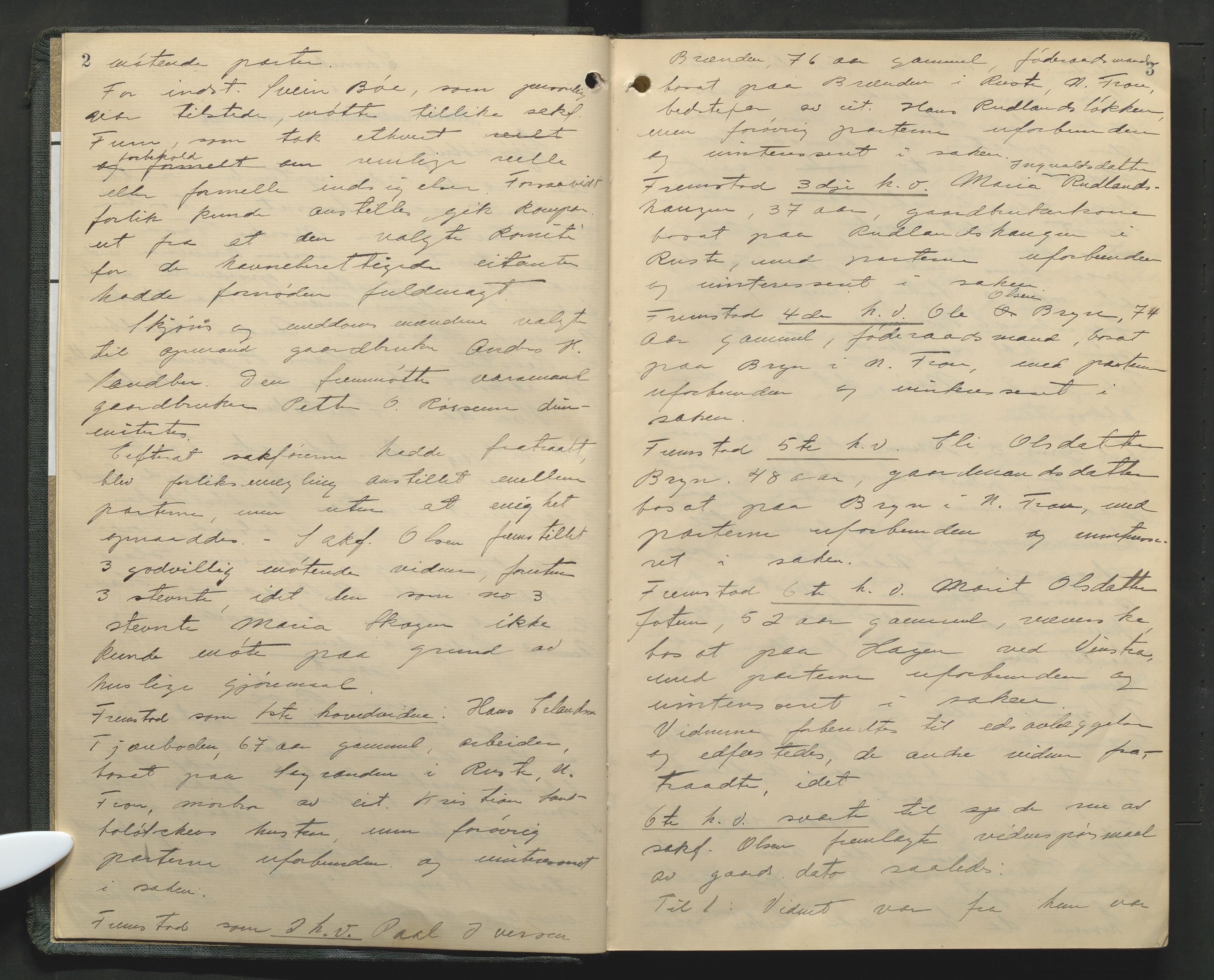 Nord-Gudbrandsdal tingrett, AV/SAH-TING-002/G/Gc/Gcb/L0013: Ekstrarettsprotokoll for åstedssaker, 1919-1927, p. 2-3