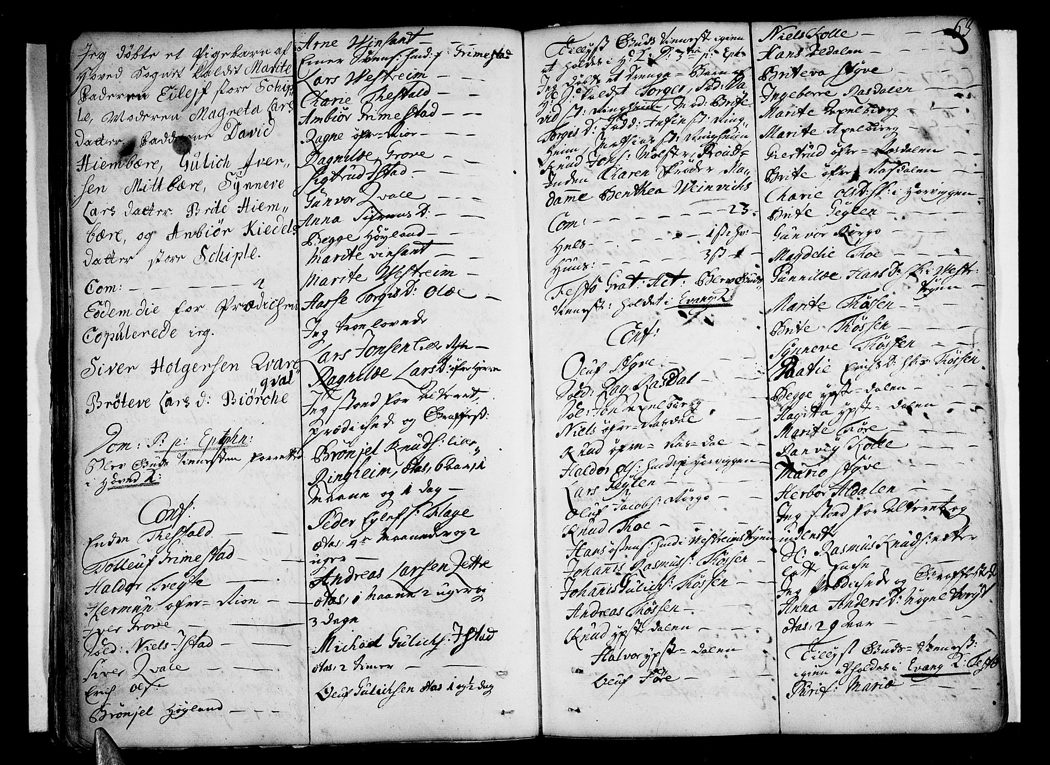 Voss sokneprestembete, AV/SAB-A-79001/H/Haa: Parish register (official) no. A 3, 1726-1730, p. 63