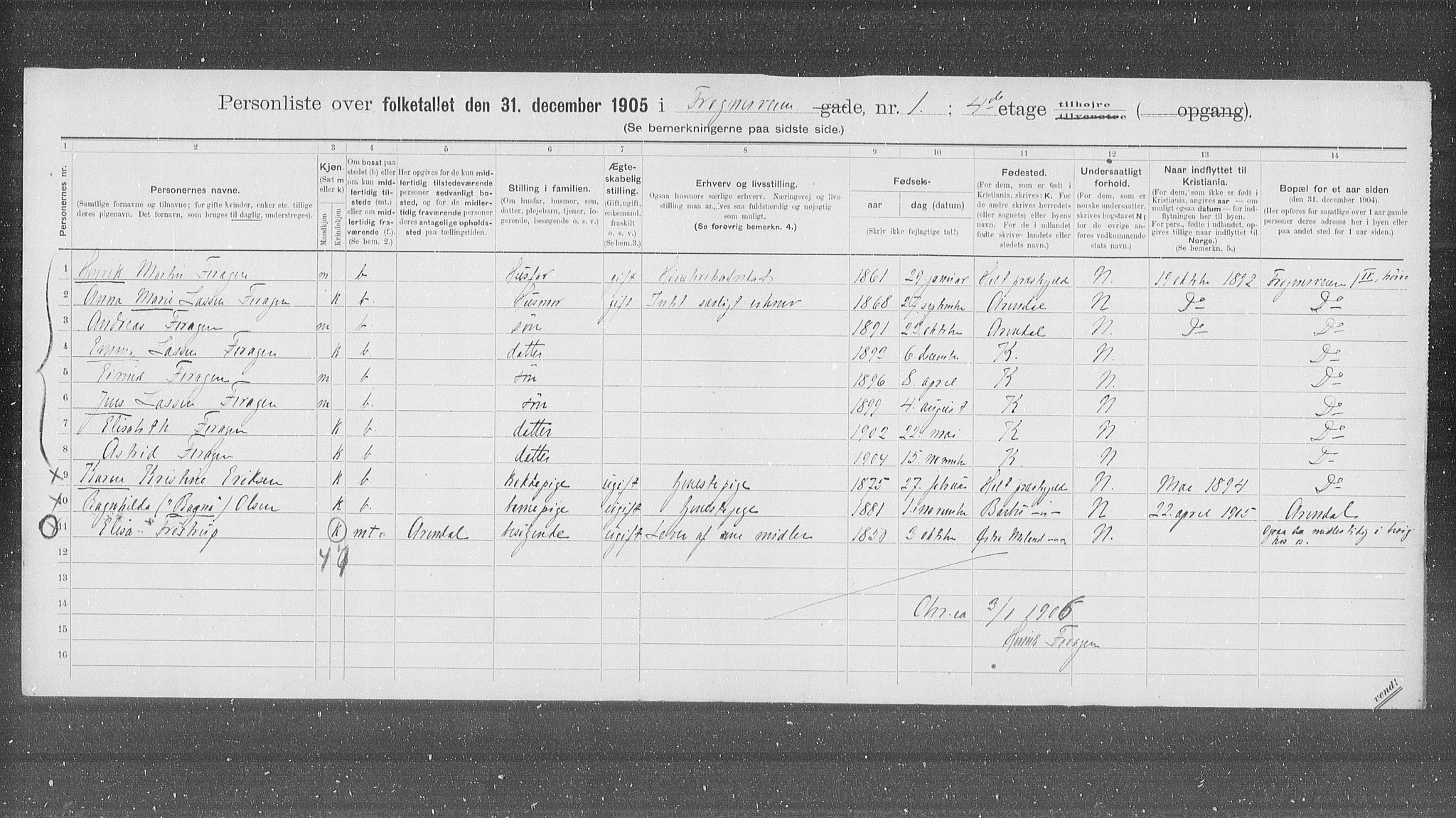 OBA, Municipal Census 1905 for Kristiania, 1905, p. 13979