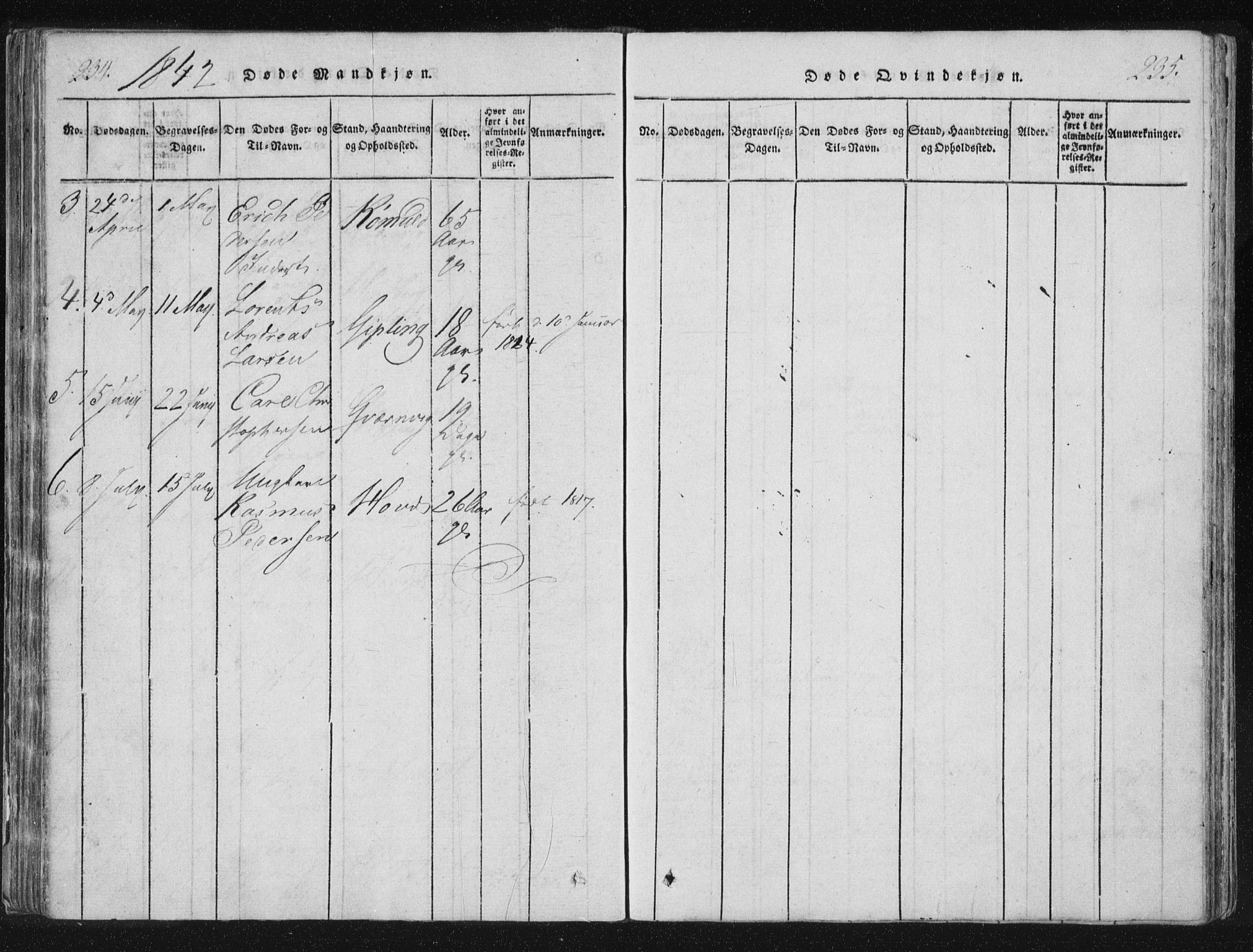 Ministerialprotokoller, klokkerbøker og fødselsregistre - Nord-Trøndelag, AV/SAT-A-1458/744/L0417: Parish register (official) no. 744A01, 1817-1842, p. 234-235