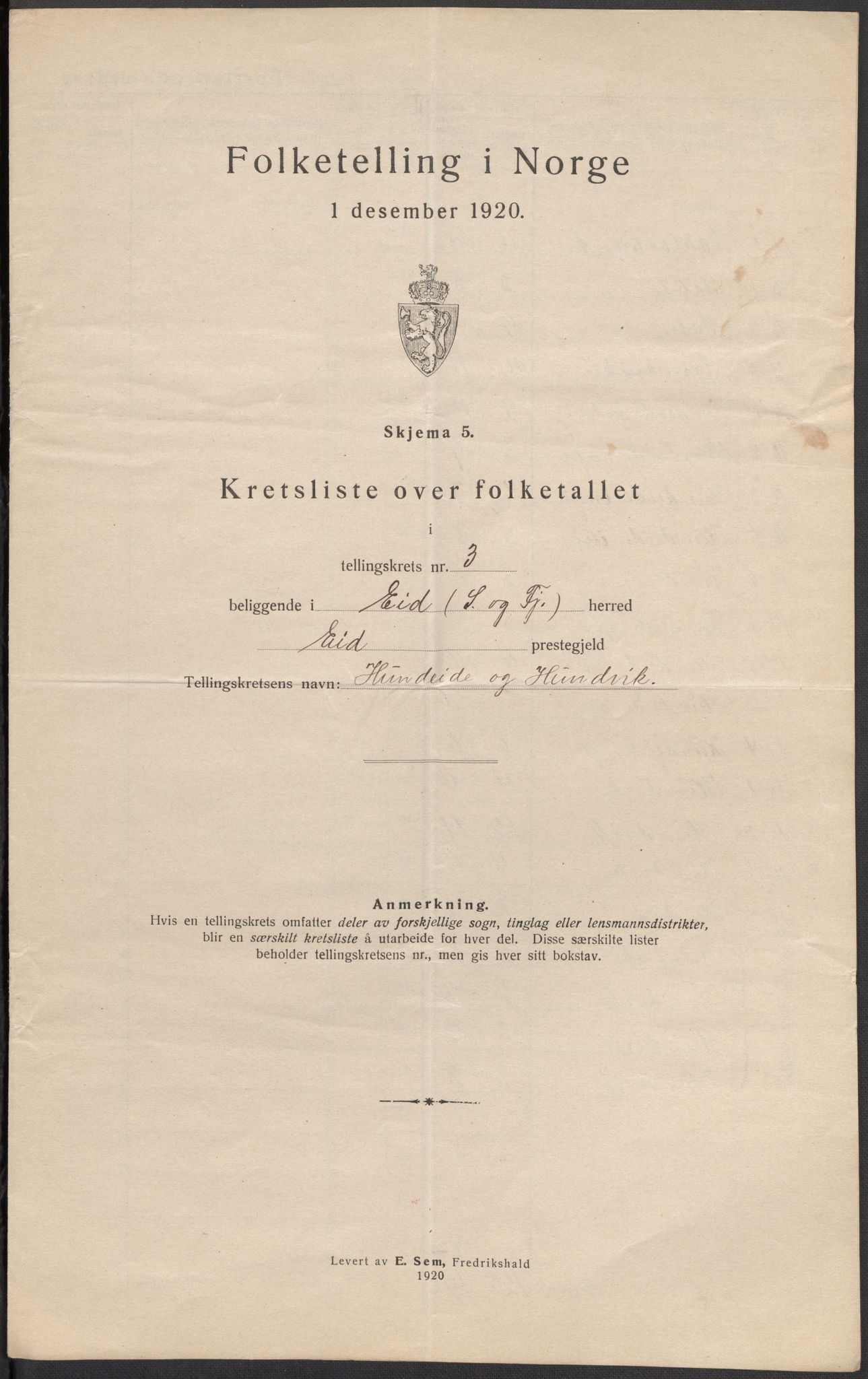 SAB, 1920 census for Eid, 1920, p. 12