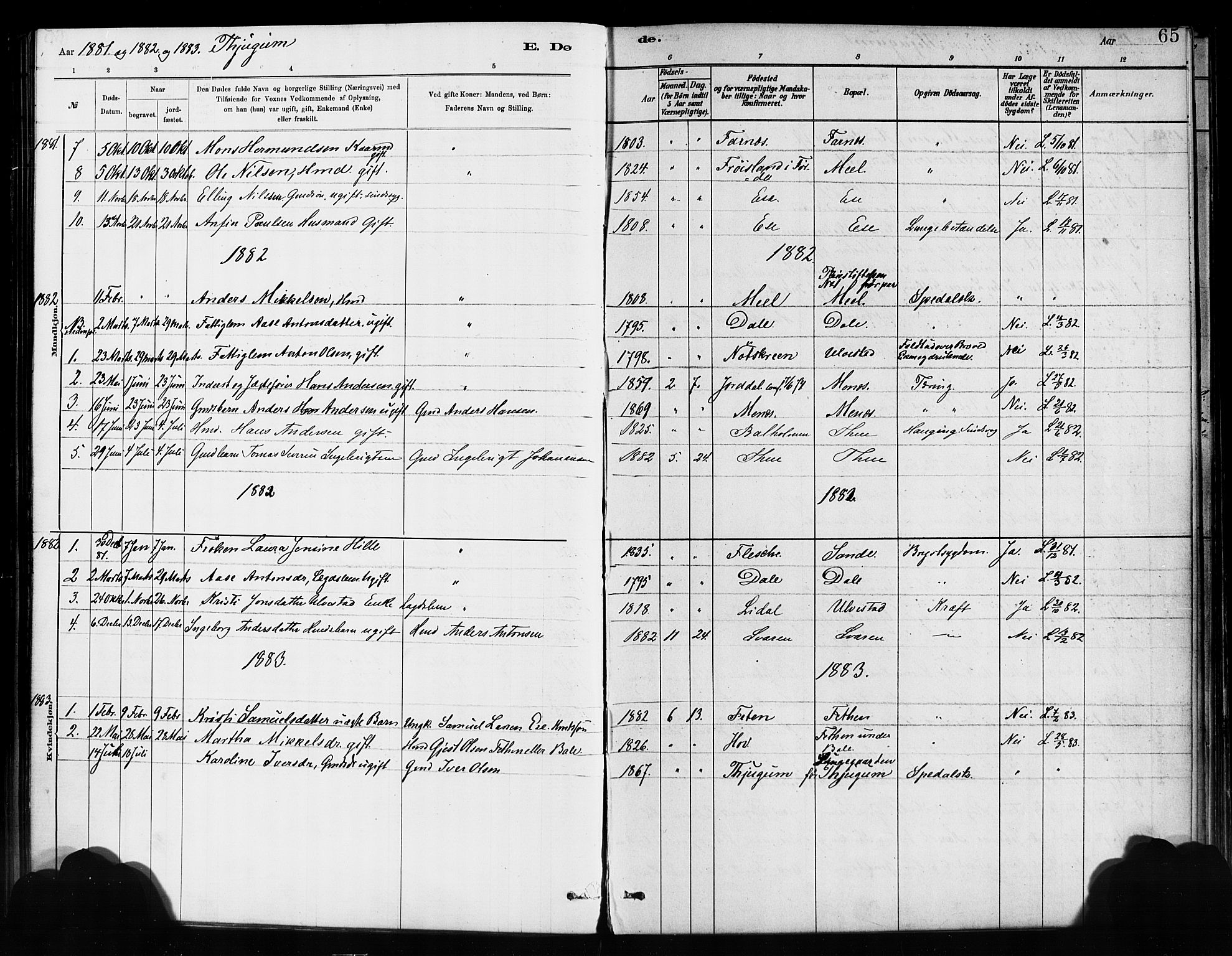 Balestrand sokneprestembete, AV/SAB-A-79601/H/Haa/Haaa/L0004: Parish register (official) no. A 4 / 1, 1879-1888, p. 65