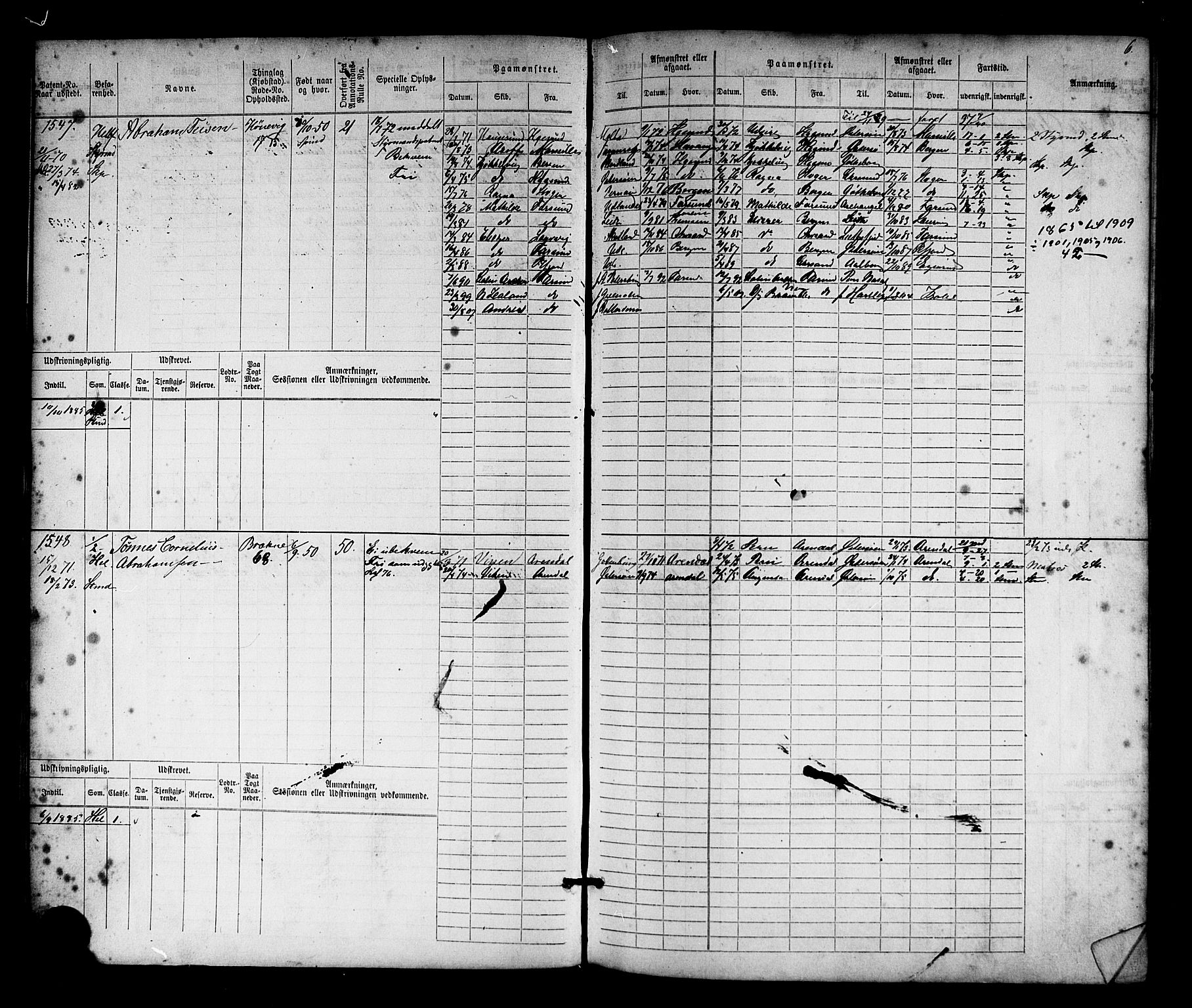 Farsund mønstringskrets, AV/SAK-2031-0017/F/Fb/L0017: Hovedrulle nr 1537-2300, Z-9, 1868-1904, p. 7