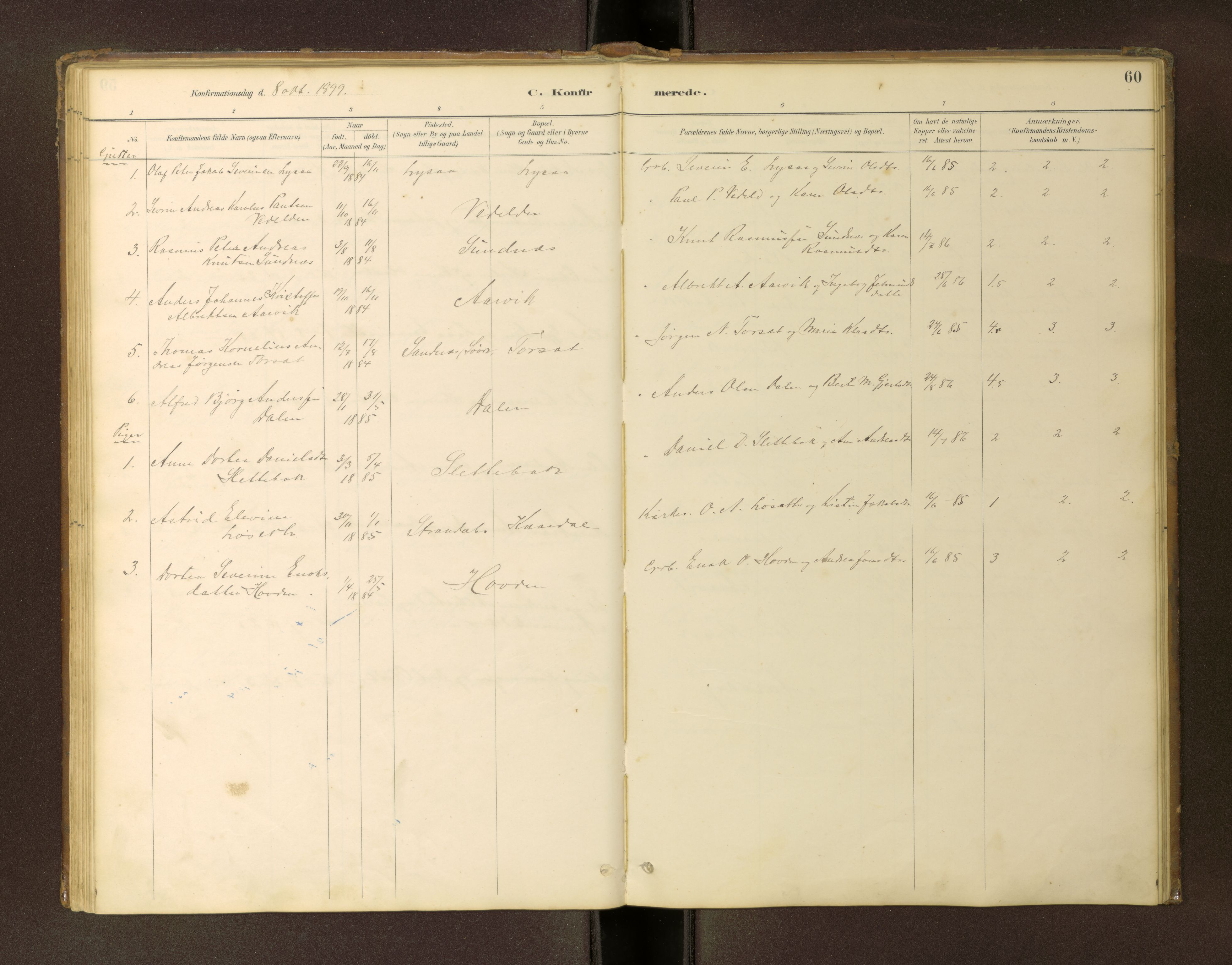 Ministerialprotokoller, klokkerbøker og fødselsregistre - Møre og Romsdal, SAT/A-1454/504/L0060: Parish register (copy) no. 504C02, 1884-1903, p. 60