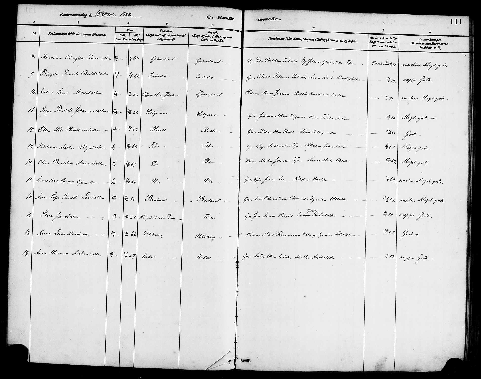 Førde sokneprestembete, AV/SAB-A-79901/H/Haa/Haab/L0001: Parish register (official) no. B 1, 1880-1898, p. 111