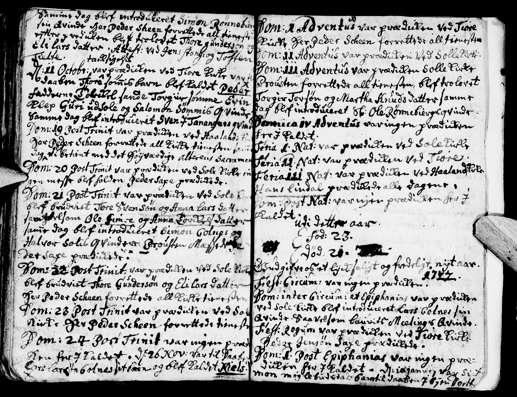 Håland sokneprestkontor, AV/SAST-A-101802/001/30BA/L0001: Parish register (official) no. A 1, 1671-1722