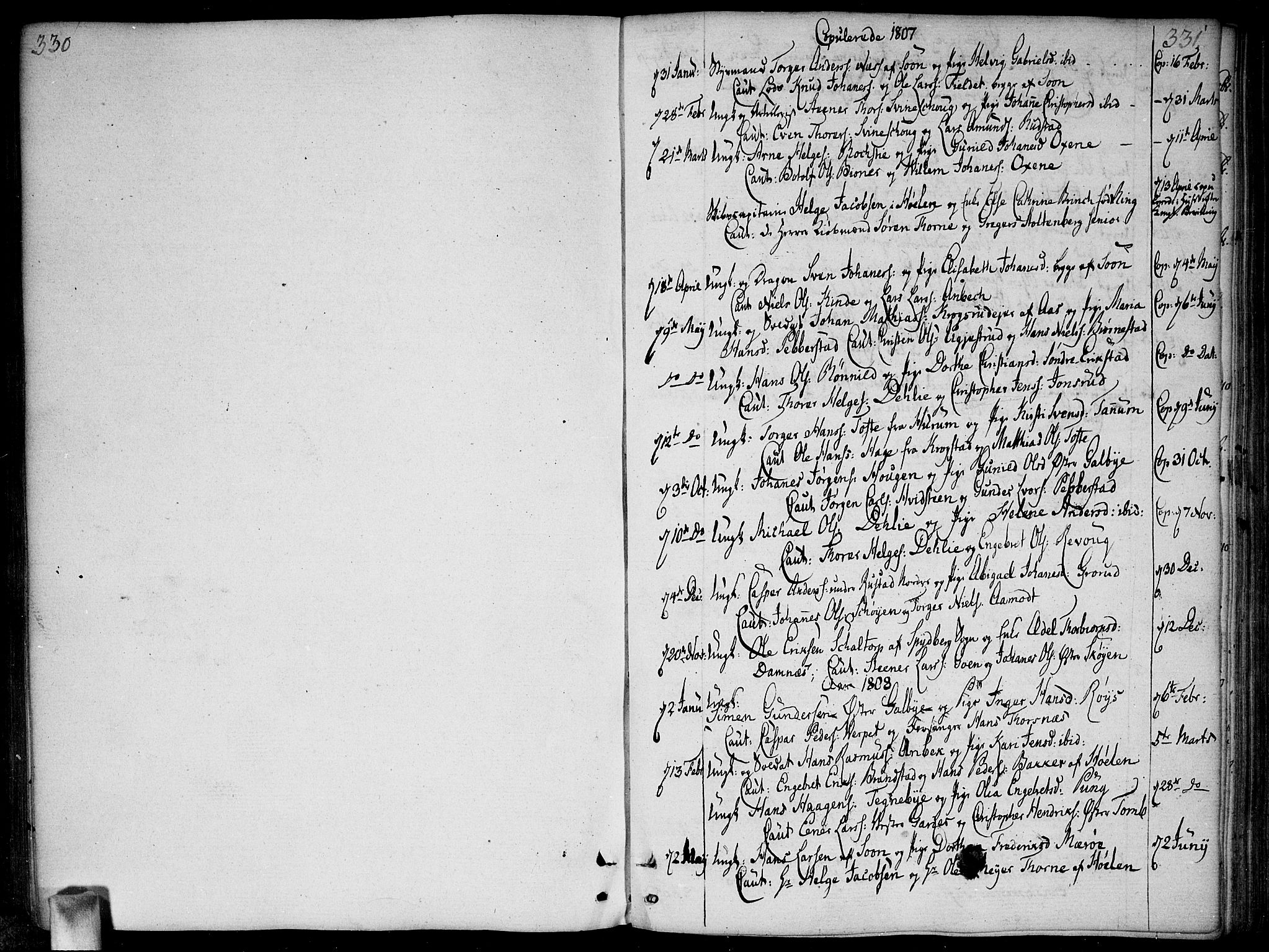 Vestby prestekontor Kirkebøker, SAO/A-10893/F/Fa/L0004: Parish register (official) no. I 4, 1797-1813, p. 330-331
