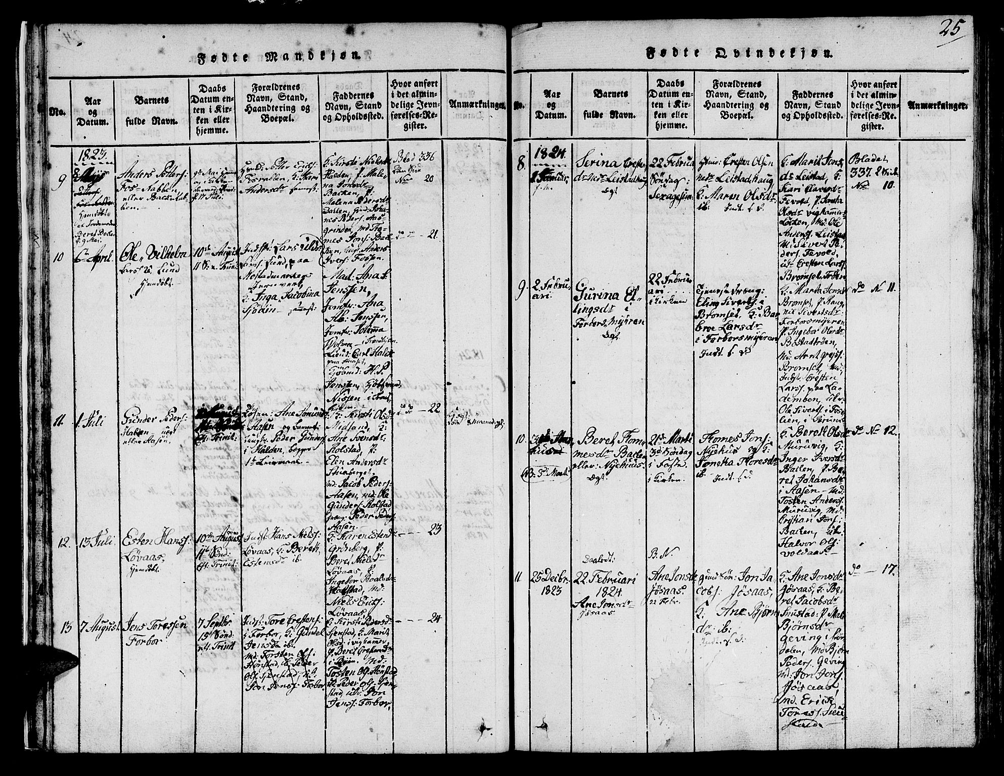 Ministerialprotokoller, klokkerbøker og fødselsregistre - Sør-Trøndelag, SAT/A-1456/616/L0420: Parish register (copy) no. 616C03, 1817-1835, p. 25