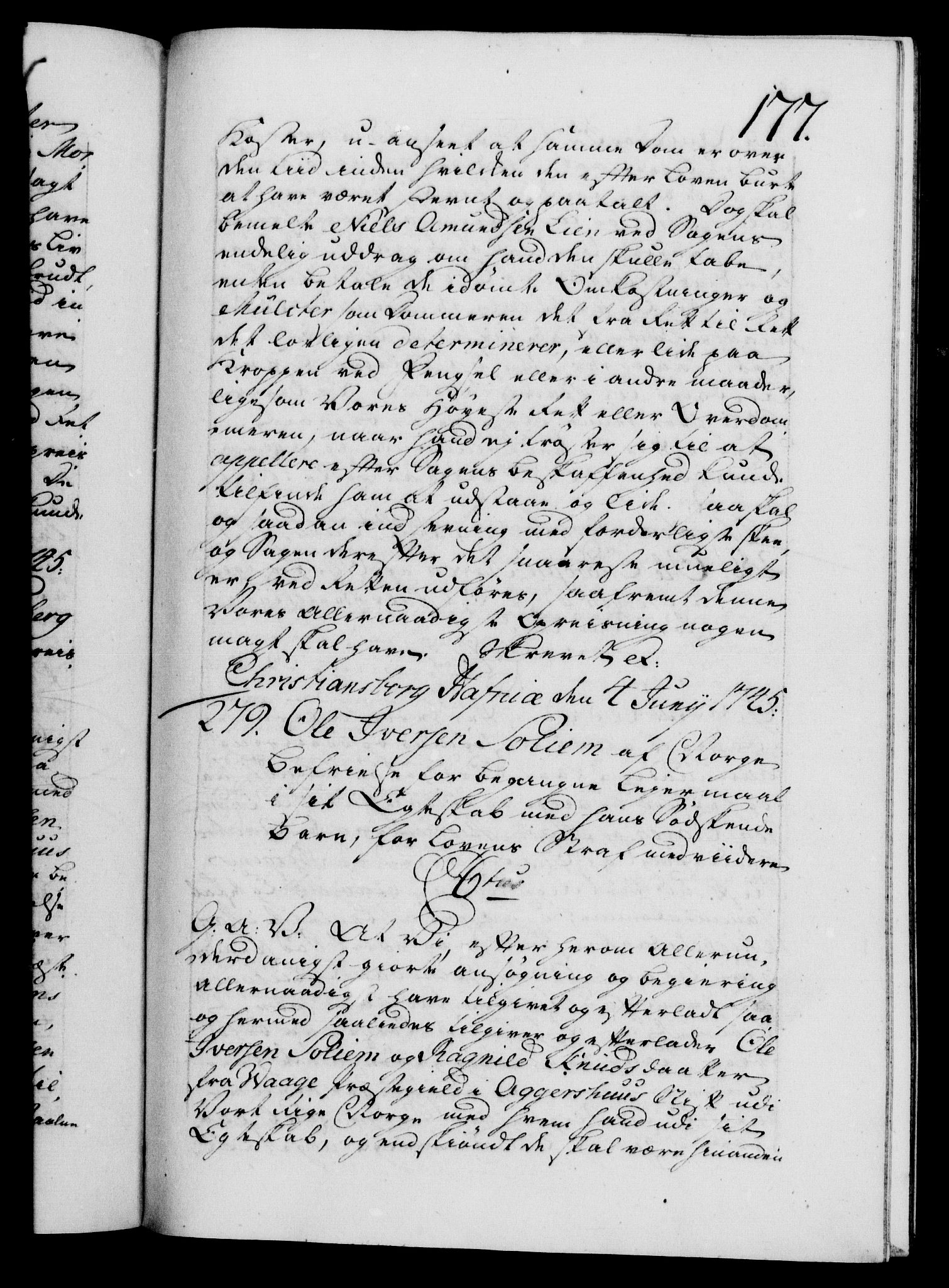 Danske Kanselli 1572-1799, AV/RA-EA-3023/F/Fc/Fca/Fcaa/L0034: Norske registre, 1745-1746, p. 177a