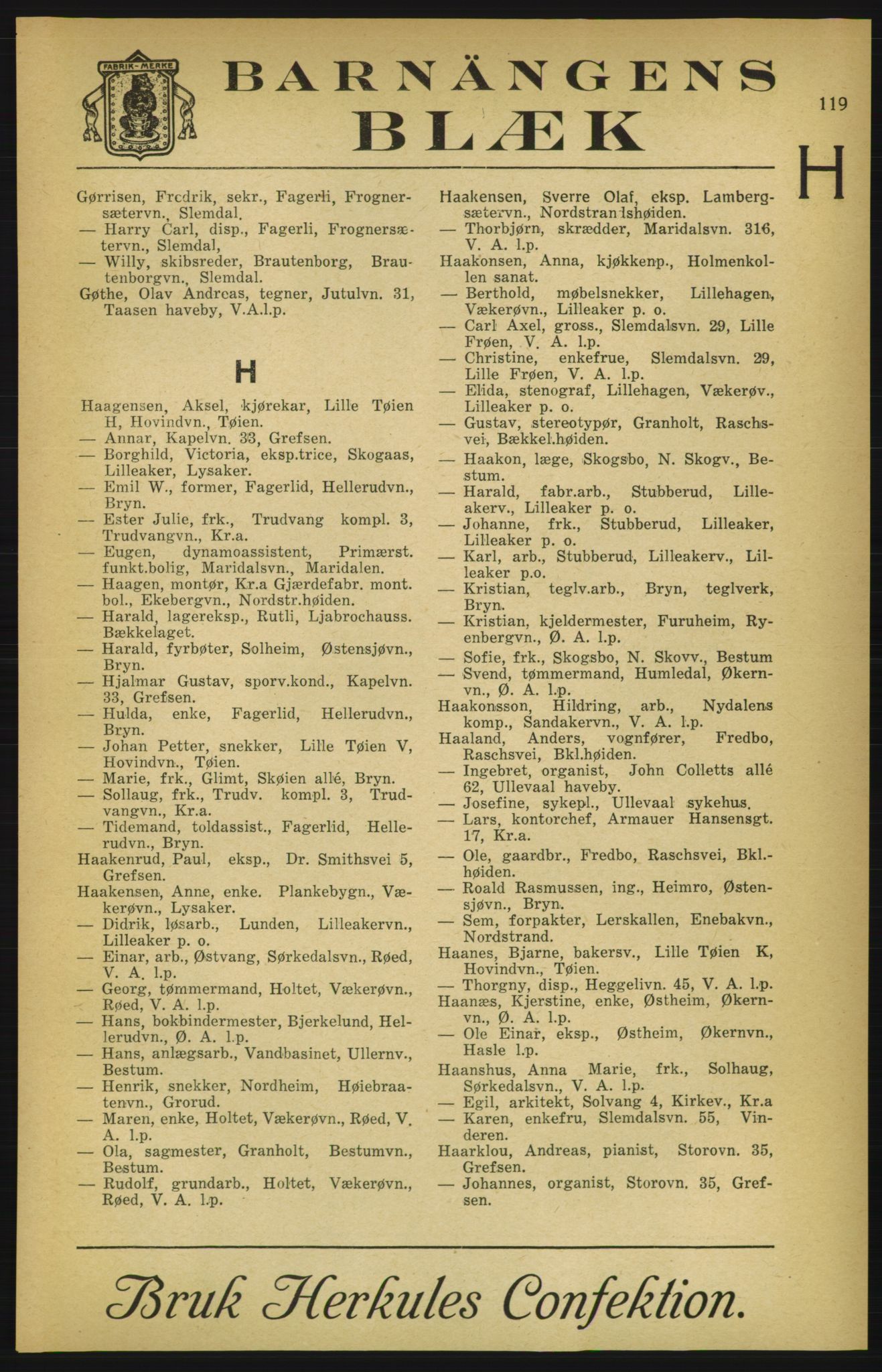 Aker adressebok/adressekalender, PUBL/001/A/003: Akers adressekalender, 1924-1925, p. 119