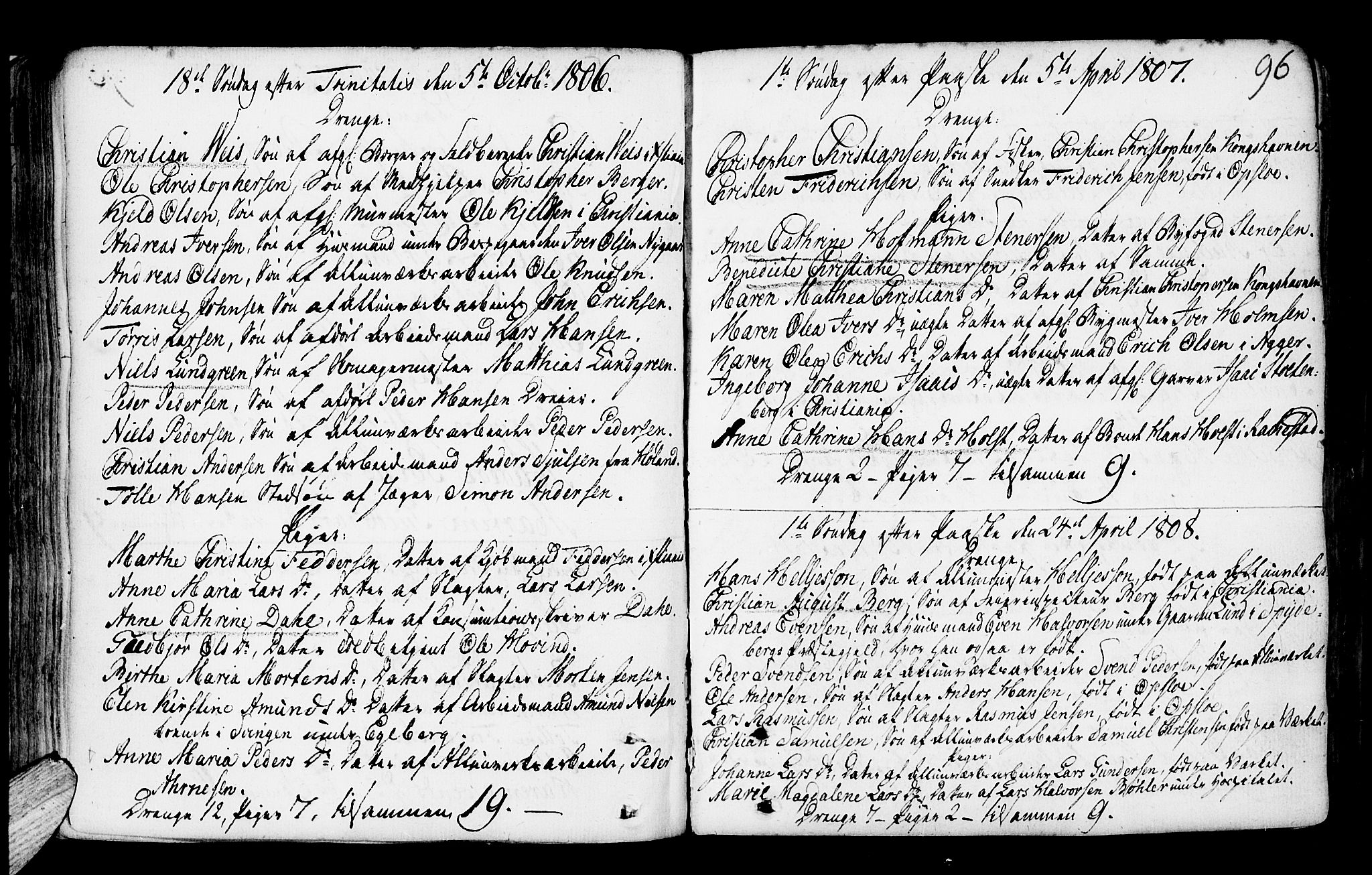 Gamlebyen prestekontor Kirkebøker, SAO/A-10884/F/Fa/L0001: Parish register (official) no. 1, 1734-1818, p. 96