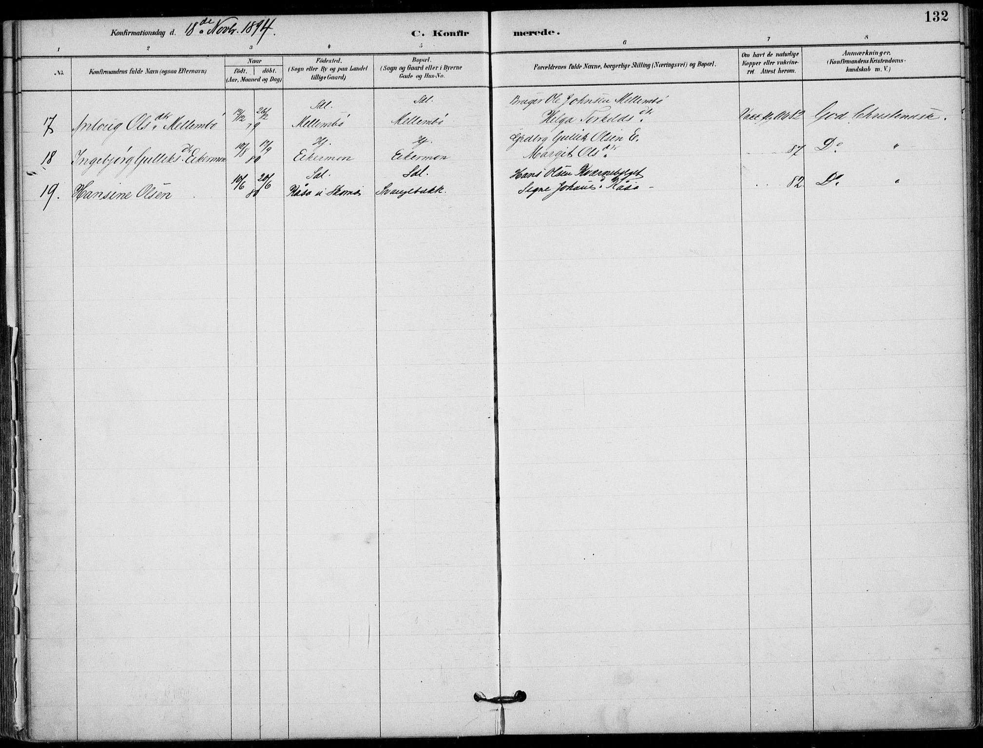 Hjartdal kirkebøker, AV/SAKO-A-270/F/Fb/L0002: Parish register (official) no. II 2, 1880-1932, p. 132