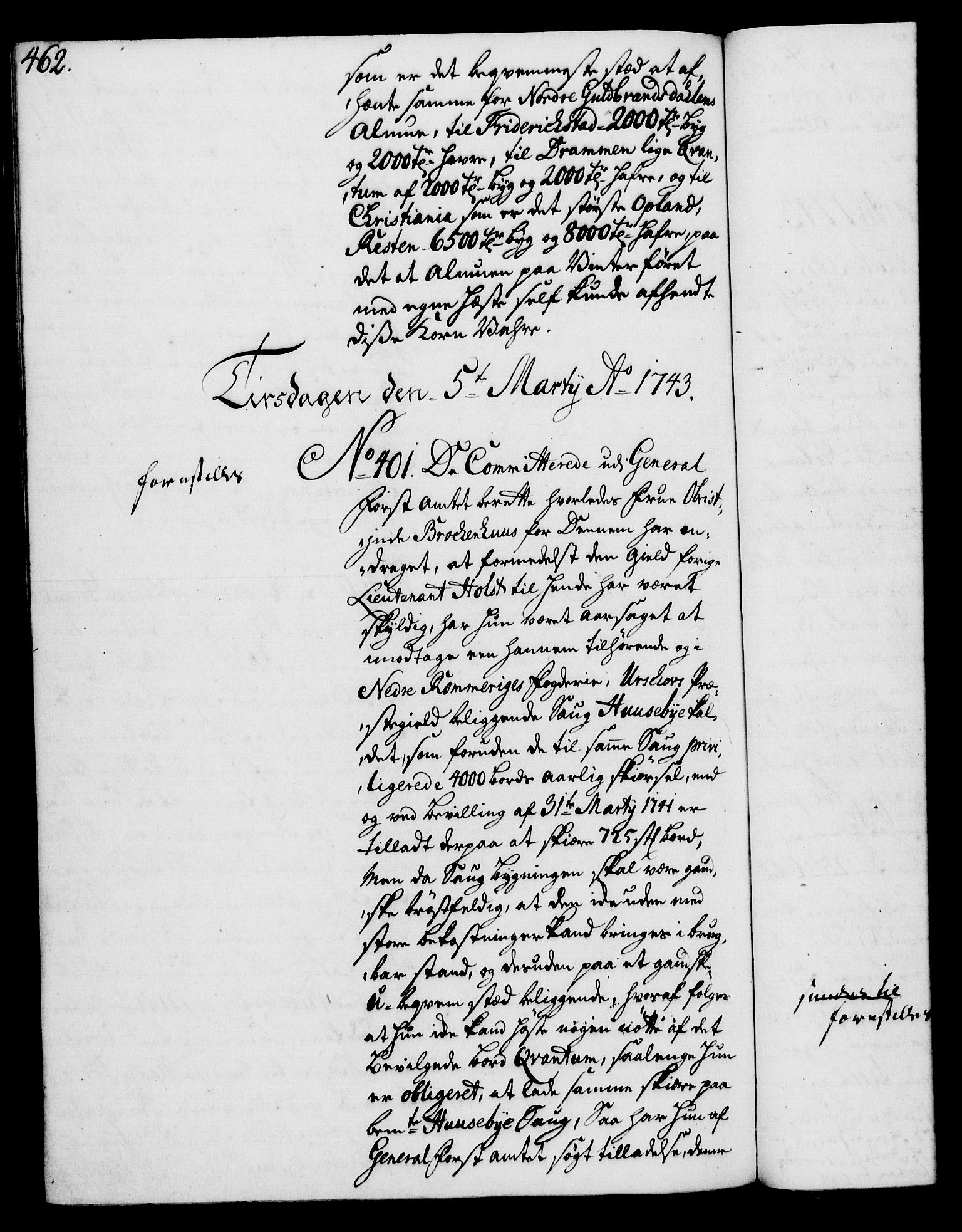 Rentekammeret, Kammerkanselliet, AV/RA-EA-3111/G/Gh/Gha/L0024: Norsk ekstraktmemorialprotokoll (merket RK 53.69), 1742-1743, p. 462