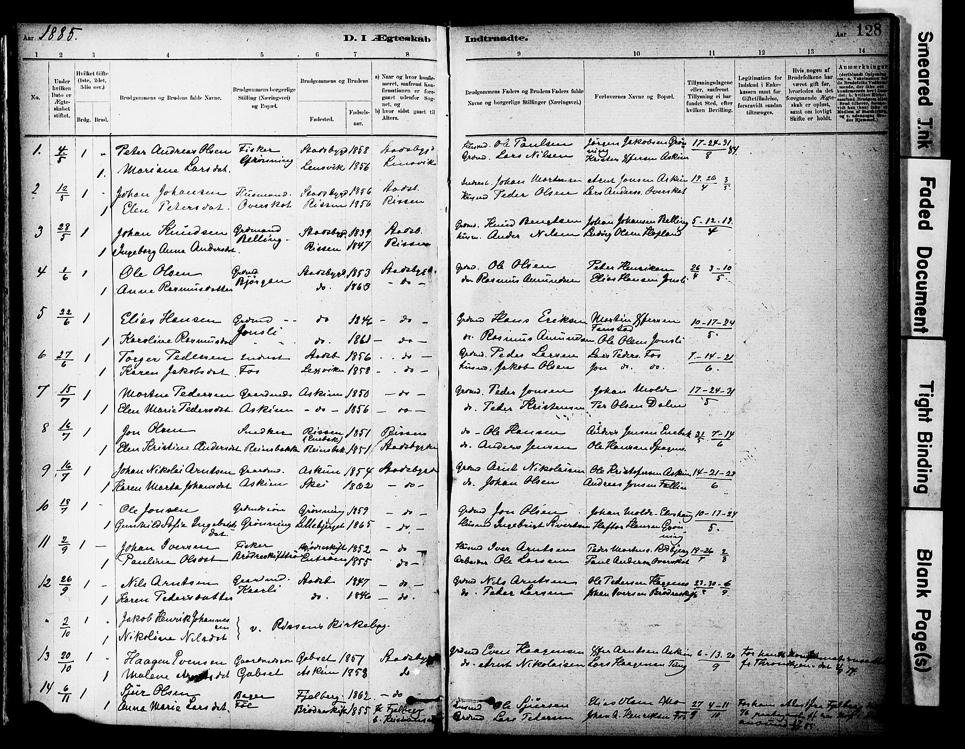 Ministerialprotokoller, klokkerbøker og fødselsregistre - Sør-Trøndelag, SAT/A-1456/646/L0615: Parish register (official) no. 646A13, 1885-1900, p. 128