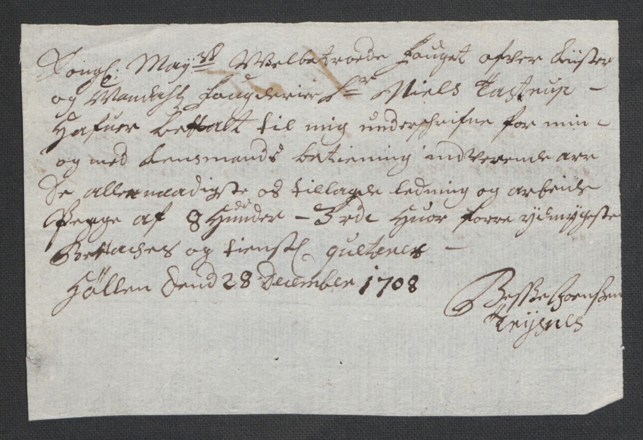 Rentekammeret inntil 1814, Reviderte regnskaper, Fogderegnskap, AV/RA-EA-4092/R43/L2552: Fogderegnskap Lista og Mandal, 1705-1709, p. 168