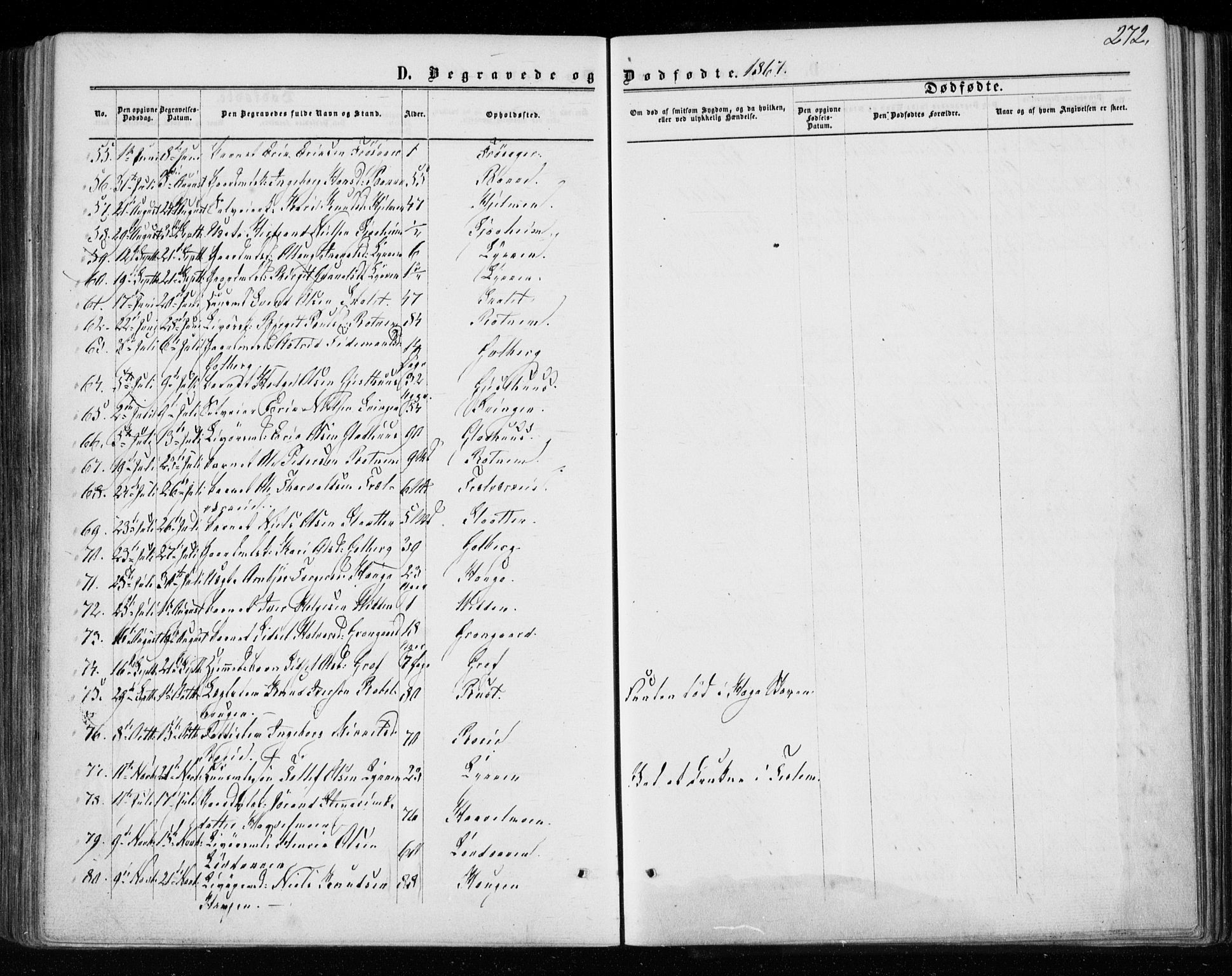 Gol kirkebøker, AV/SAKO-A-226/F/Fa/L0003: Parish register (official) no. I 3, 1863-1875, p. 272