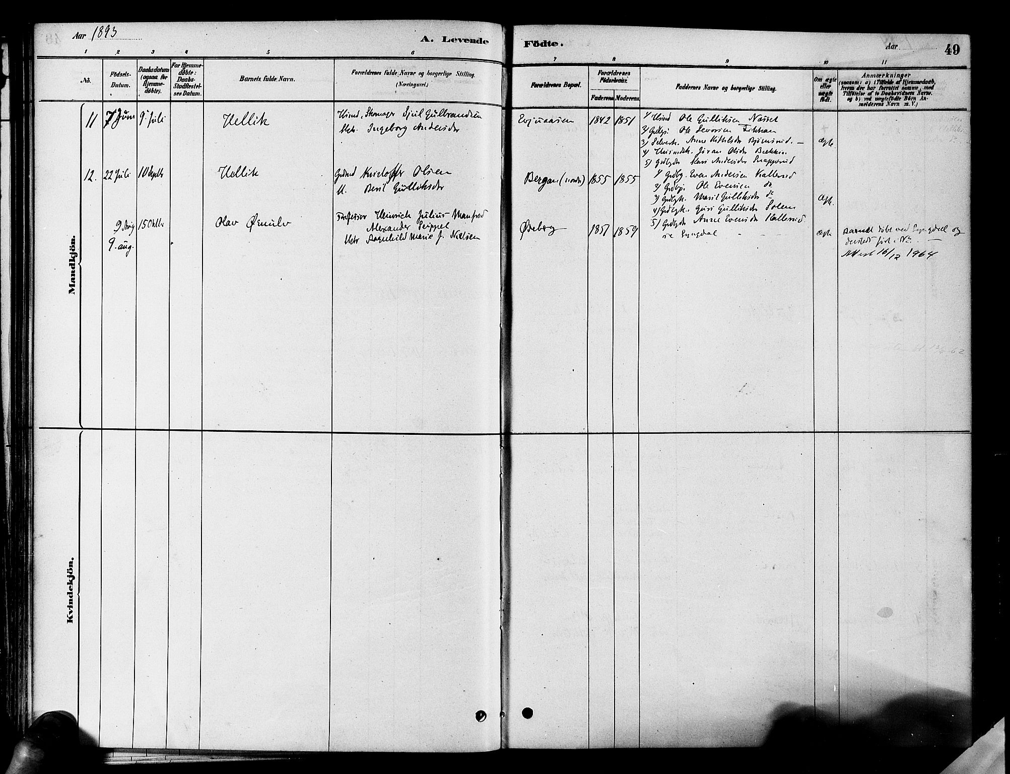 Flesberg kirkebøker, SAKO/A-18/F/Fa/L0008: Parish register (official) no. I 8, 1879-1899, p. 49