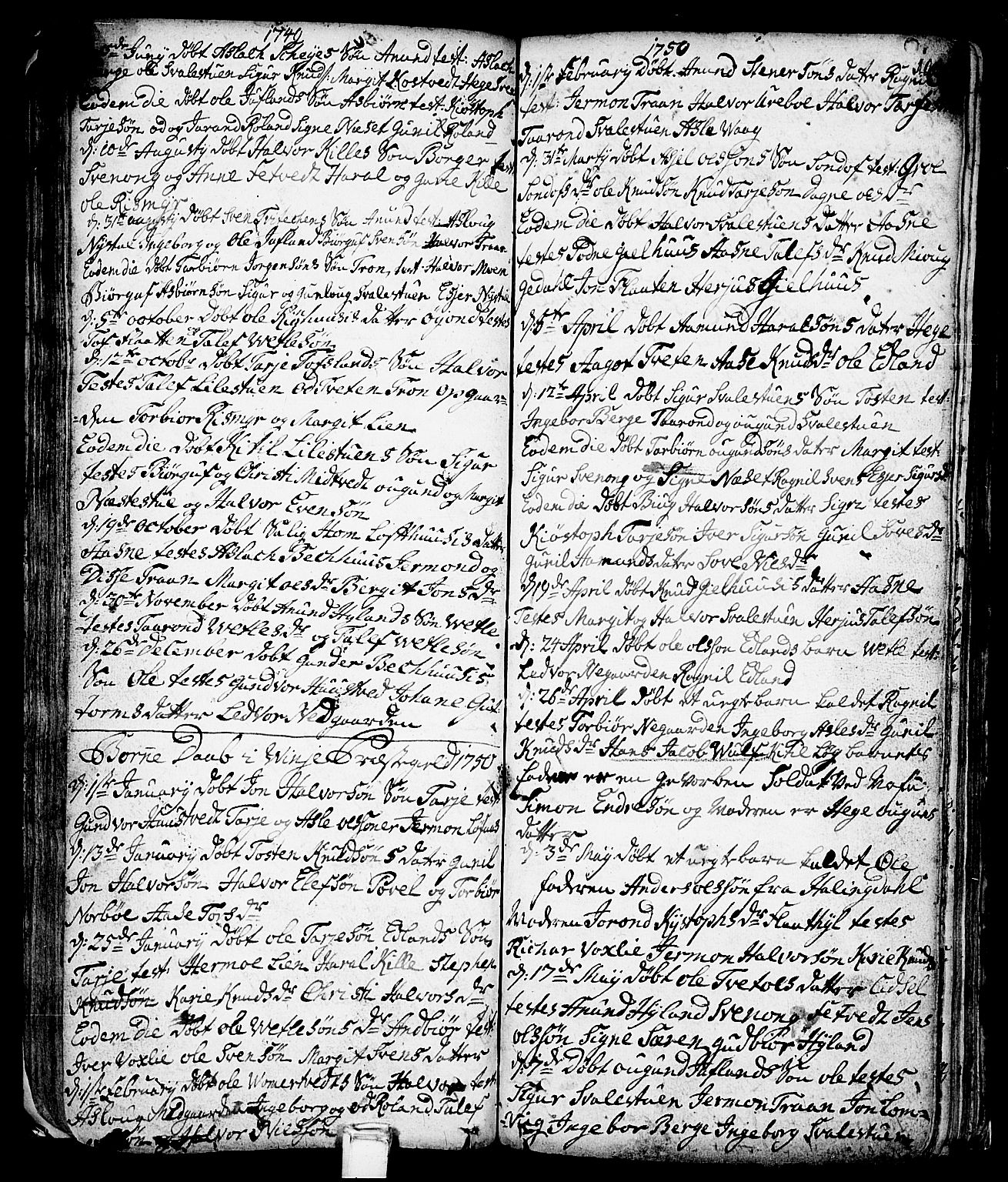 Vinje kirkebøker, SAKO/A-312/F/Fa/L0001: Parish register (official) no. I 1, 1717-1766, p. 104