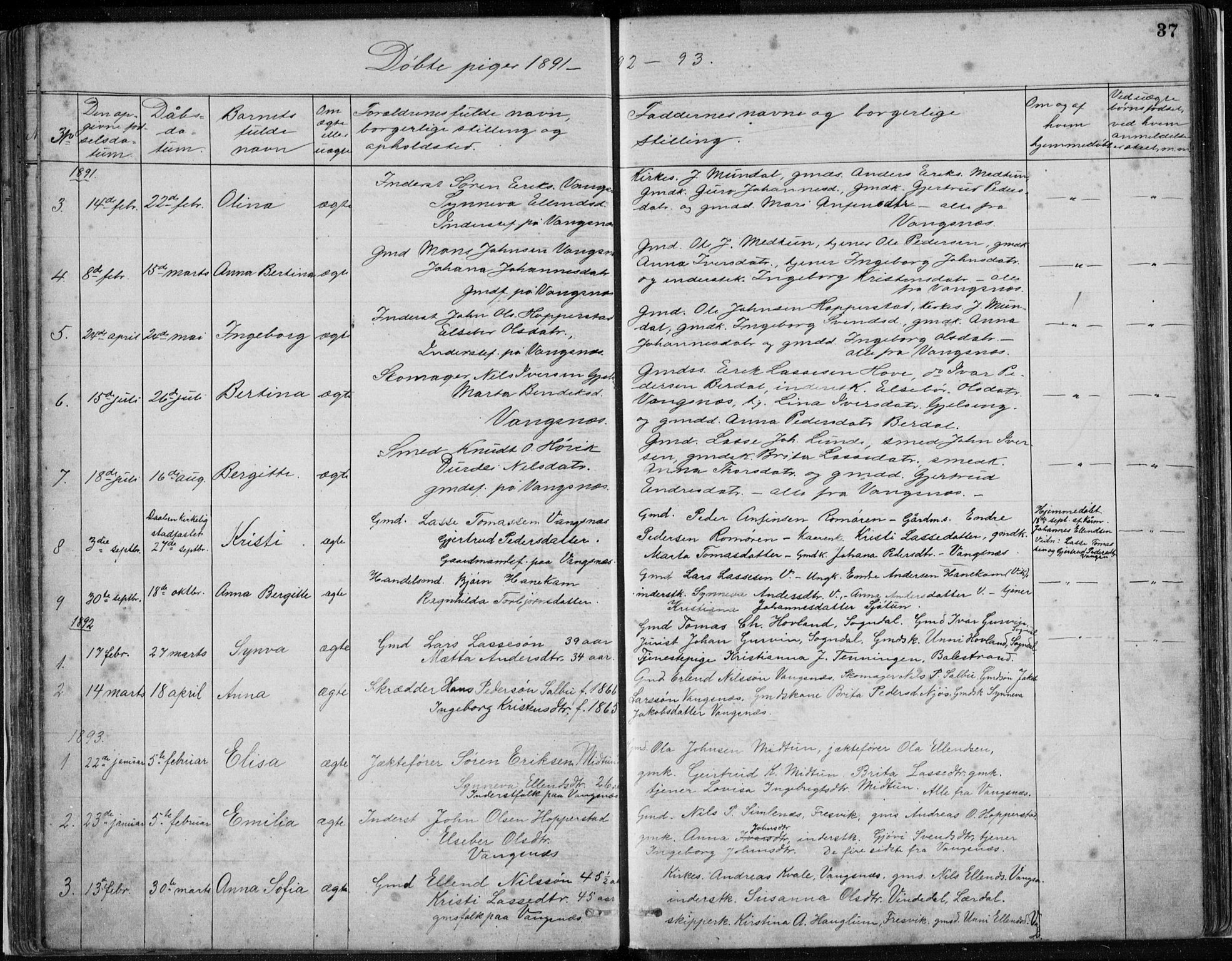 Vik sokneprestembete, AV/SAB-A-81501/H/Hab/Habc/L0002: Parish register (copy) no. C 2, 1880-1934, p. 37