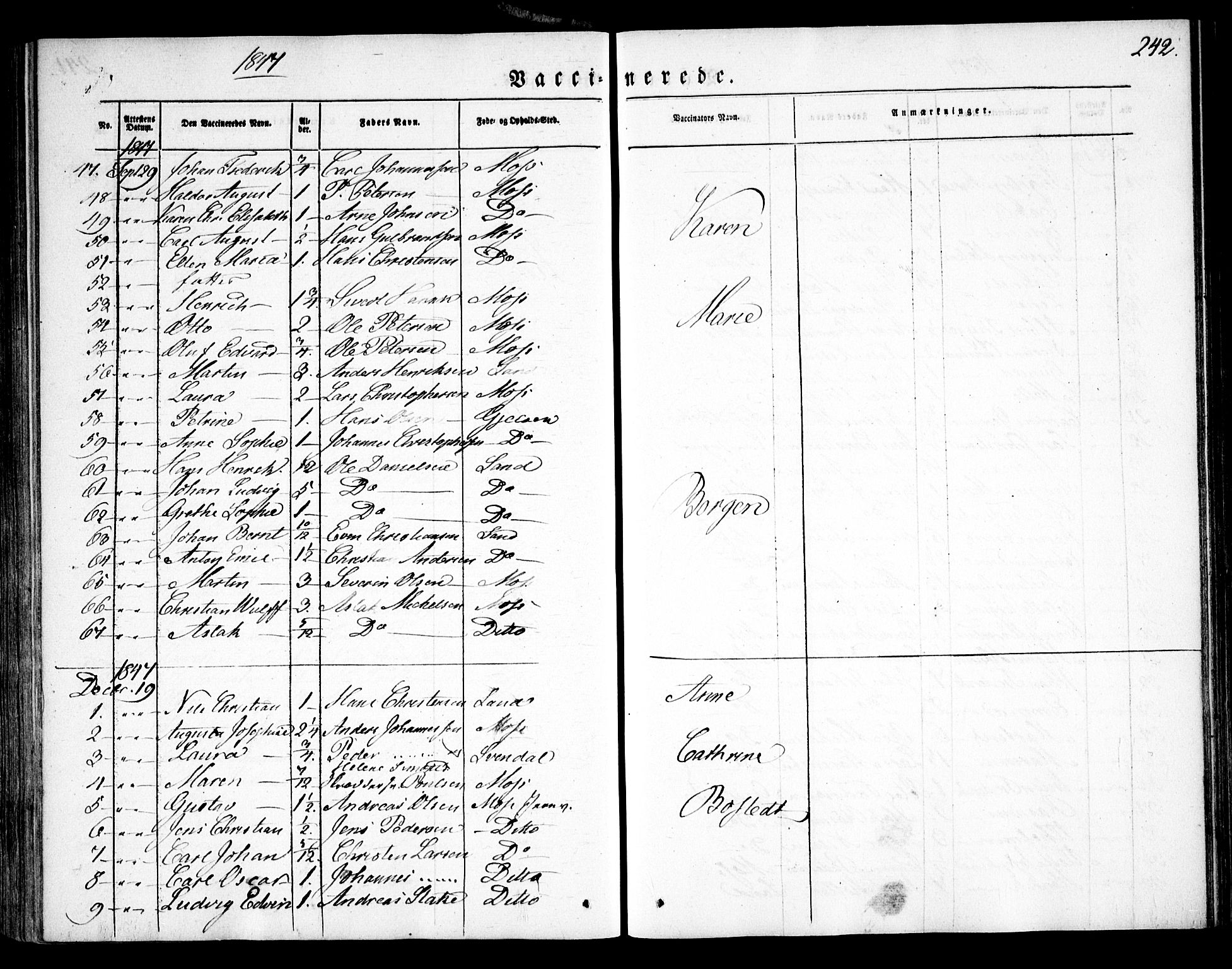 Moss prestekontor Kirkebøker, AV/SAO-A-2003/F/Fa/L0007: Parish register (official) no. I 7, 1845-1851, p. 242