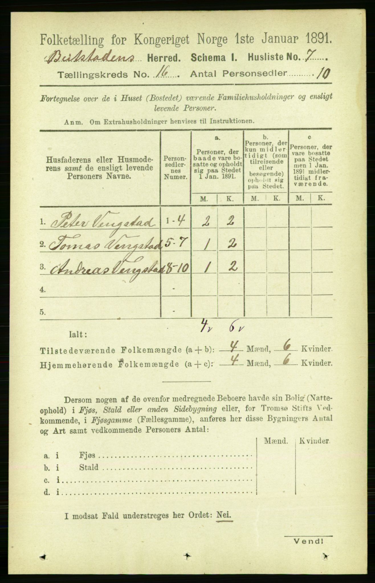 RA, 1891 census for 1727 Beitstad, 1891, p. 4149