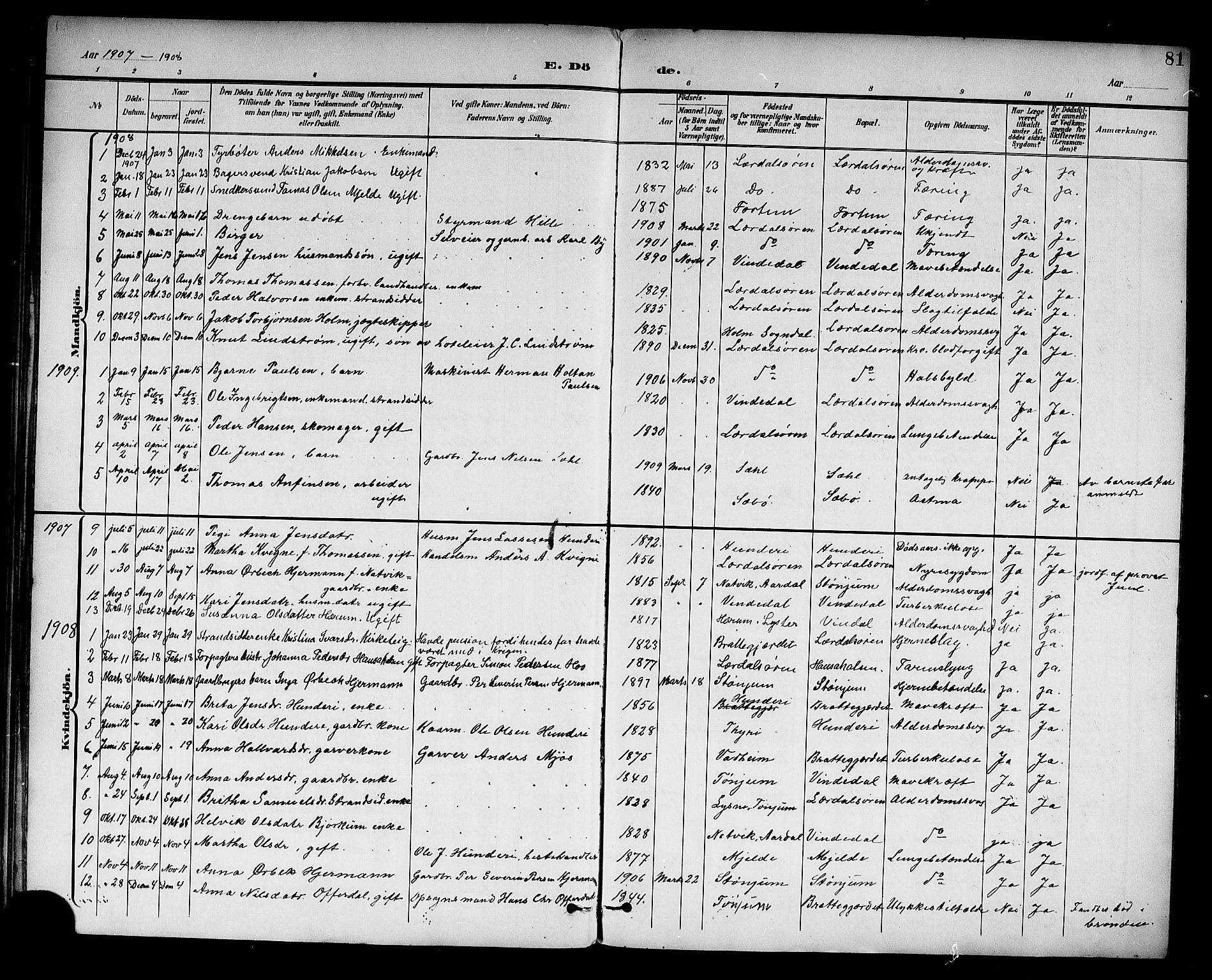 Lærdal sokneprestembete, AV/SAB-A-81201: Parish register (copy) no. C 1, 1897-1925, p. 81