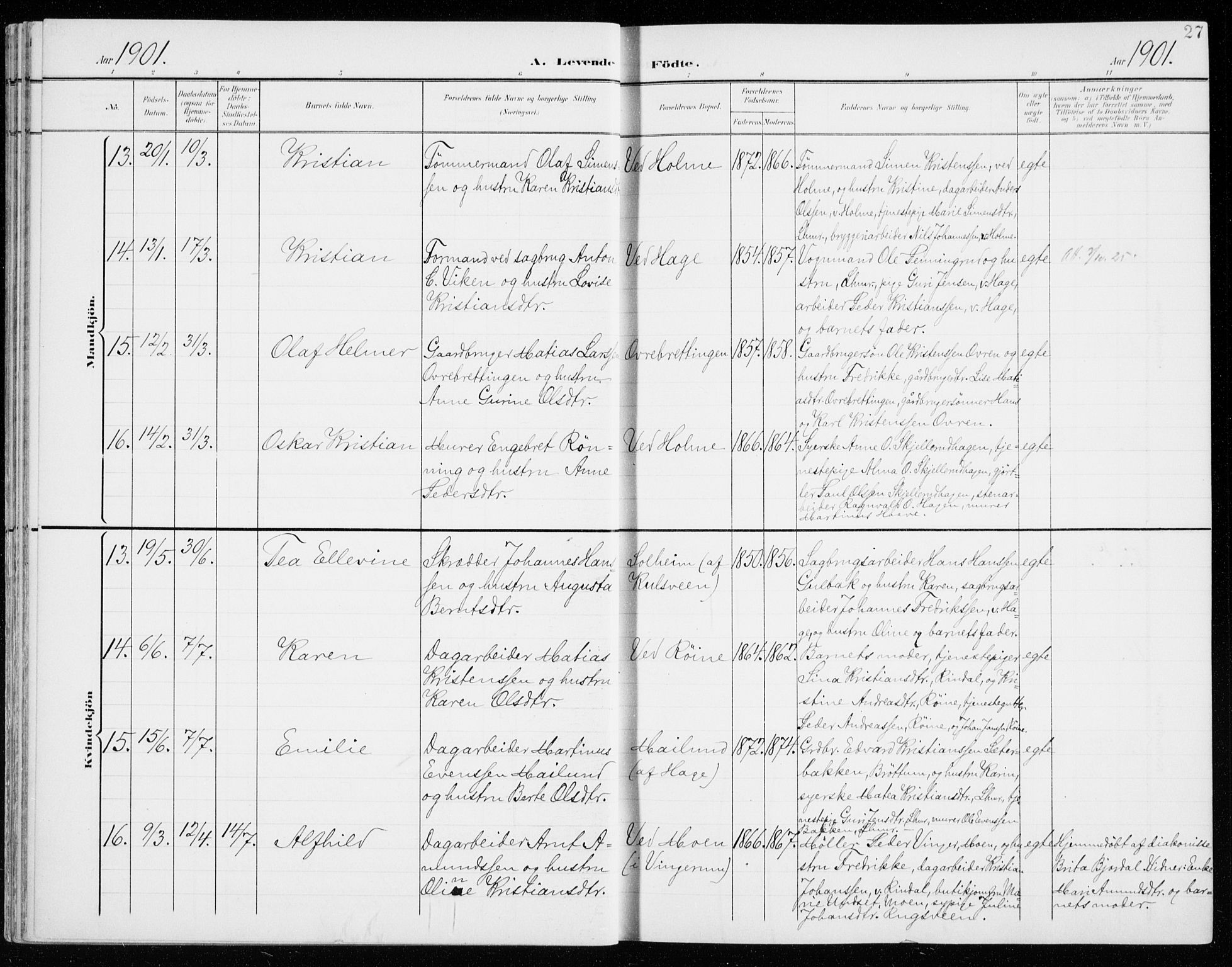 Fåberg prestekontor, AV/SAH-PREST-086/H/Ha/Haa/L0011: Parish register (official) no. 11, 1899-1913, p. 27