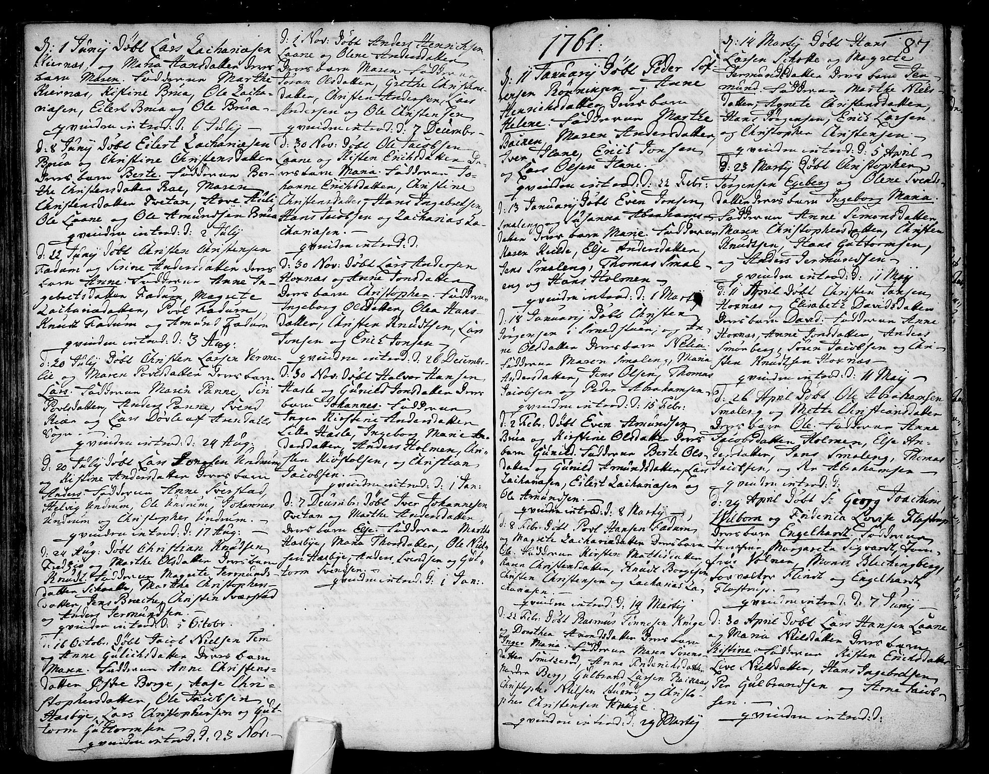 Sem kirkebøker, AV/SAKO-A-5/F/Fa/L0001: Parish register (official) no. I 1, 1702-1763, p. 87